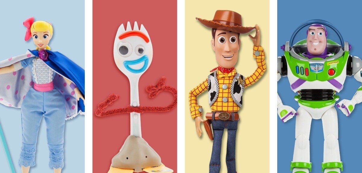 Eine Auswahl von Toy Story inspirierten sprechenden Actionfiguren