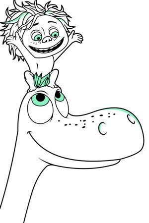 The Good Dinosaur - Spot and Arlo Colouring Page | Disney Create UK