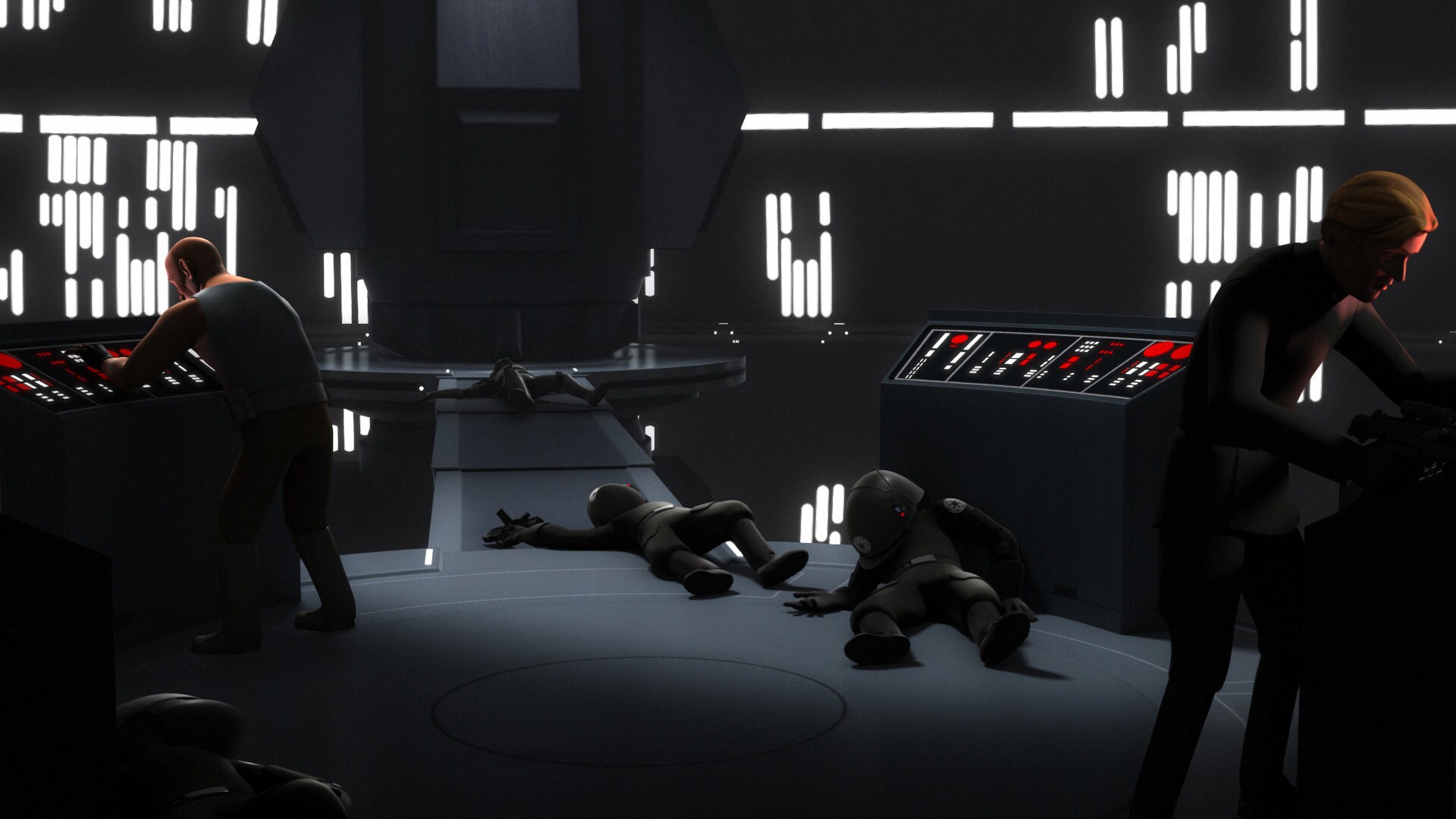 Finally, the rebels blast their way to the controls of the generator, but they suffer casualties....
