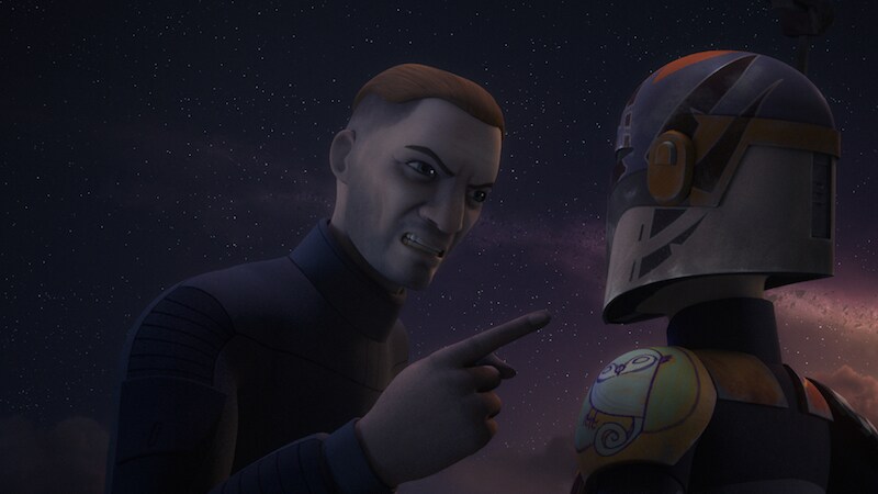 Fenn Rau in an altercation with Sabine Wren