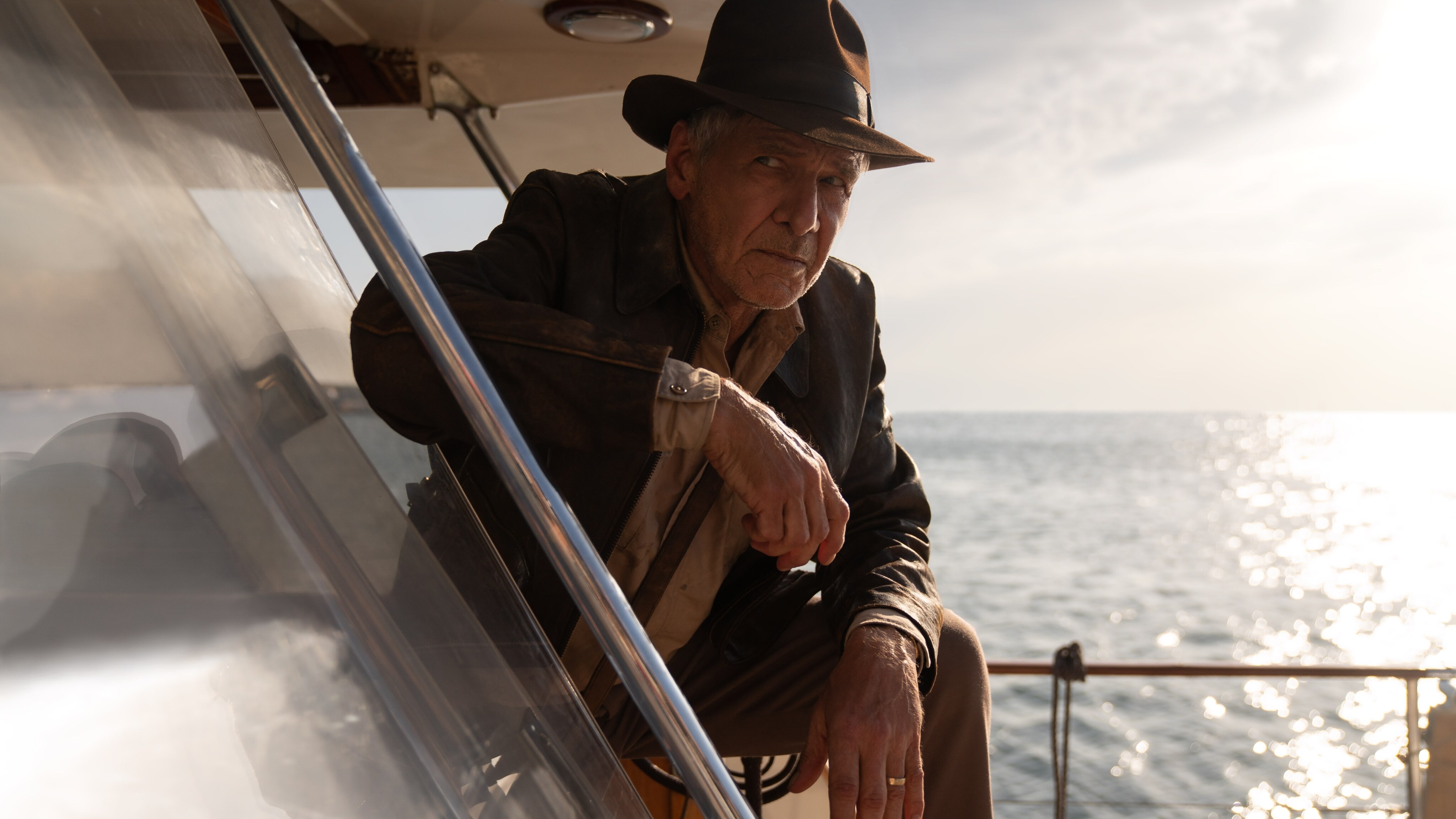 Indiana Jones on boat.