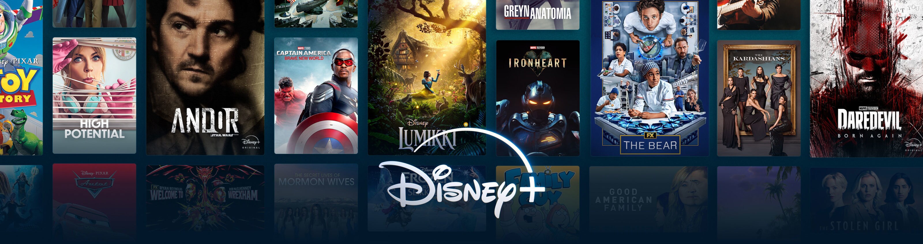 Ruuduissa näkyy laaja valikoima Disney+ -palvelun sisältöä