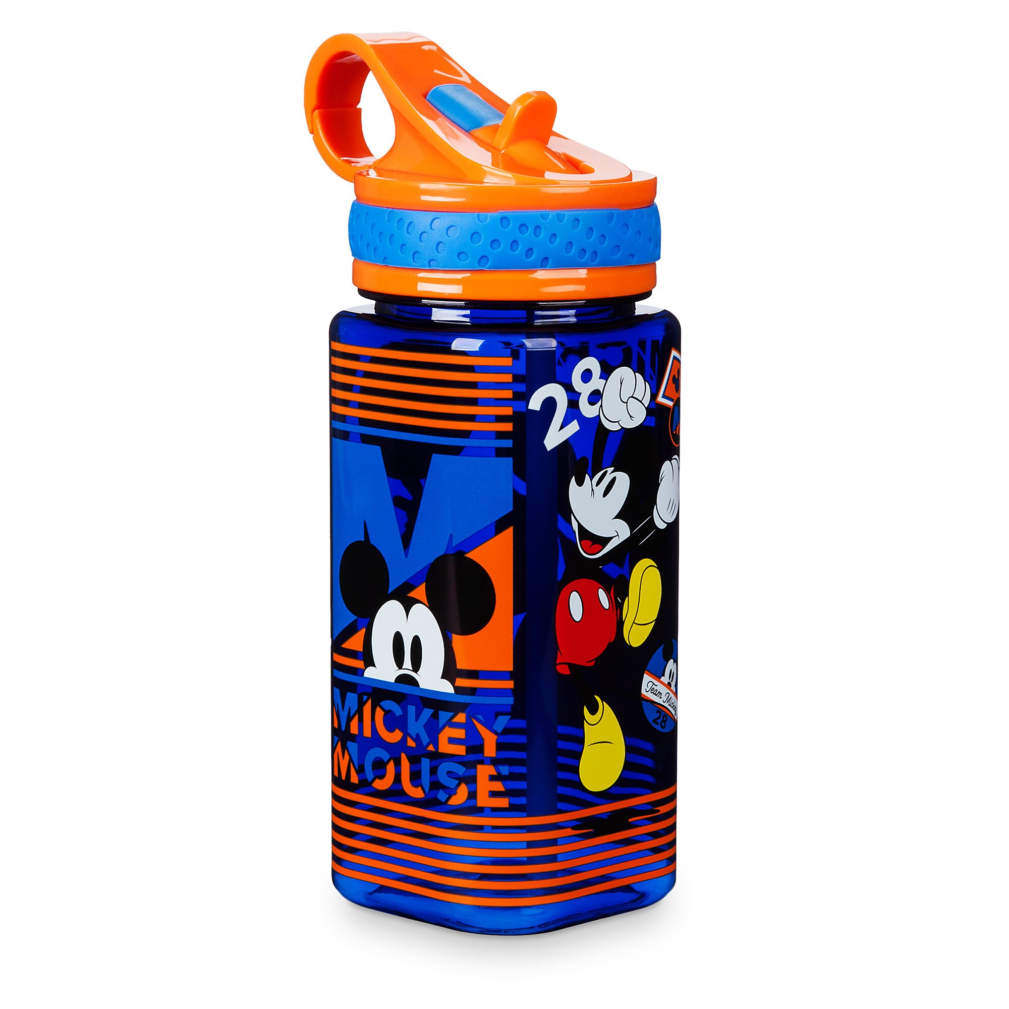 Mickey Mouse Water Bottle with Built-In Straw