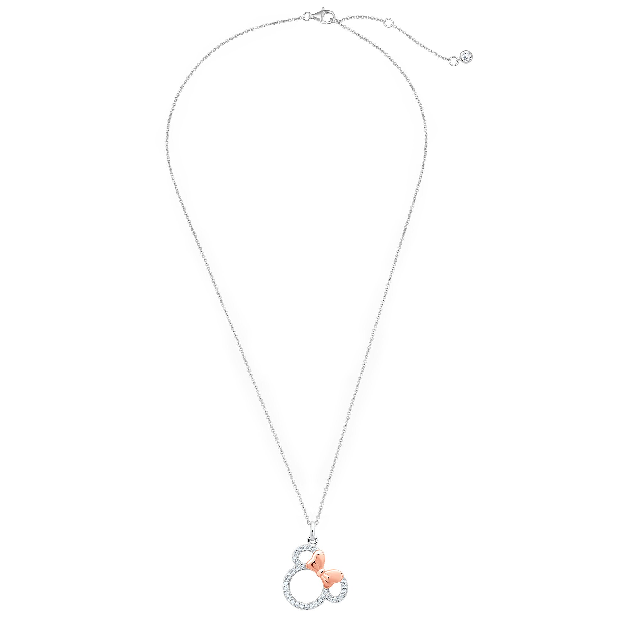Minnie Mouse Icon Silhouette Pendant Necklace by CRISLU - Silver