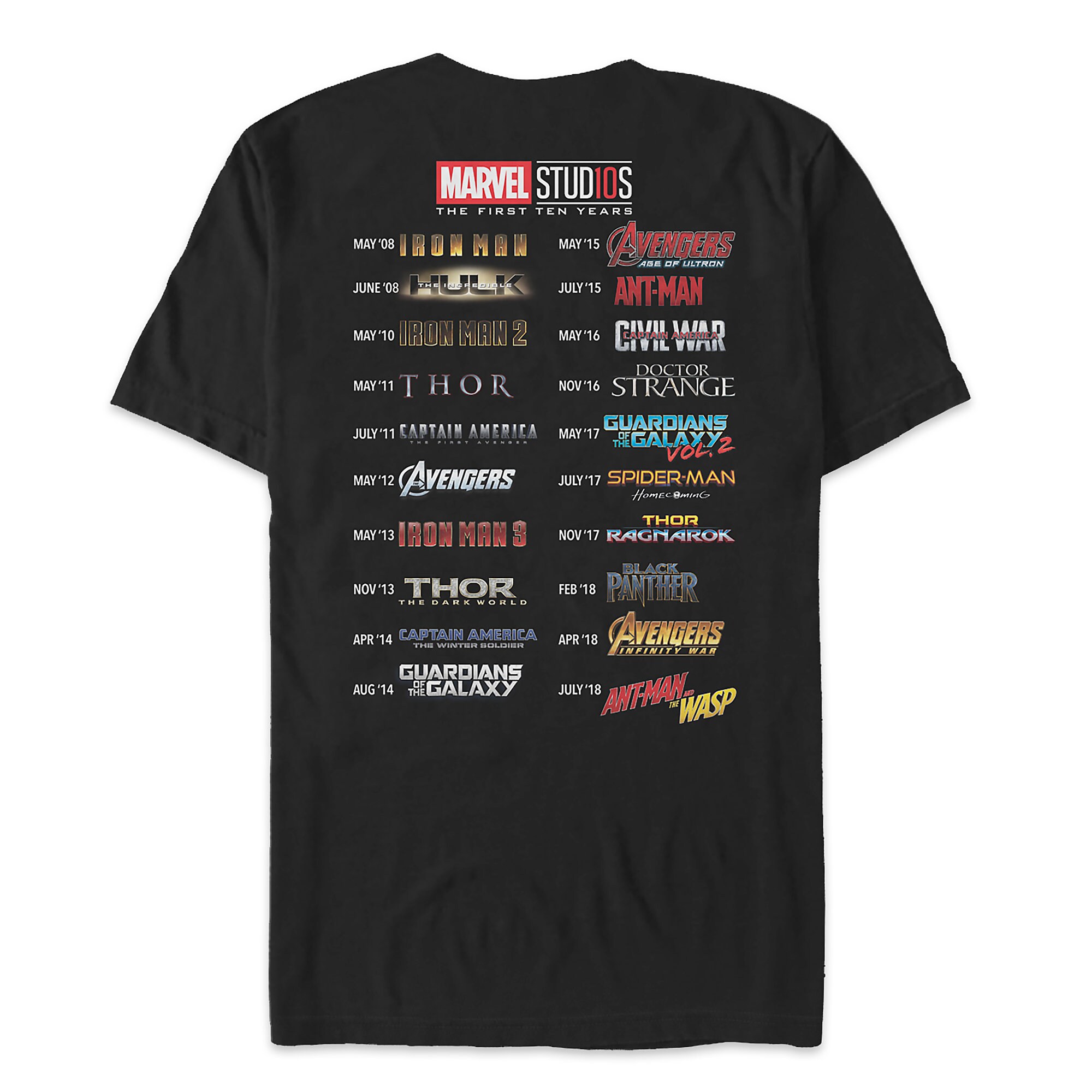 Marvel Studios 10th Anniversary T-Shirt for Adults
