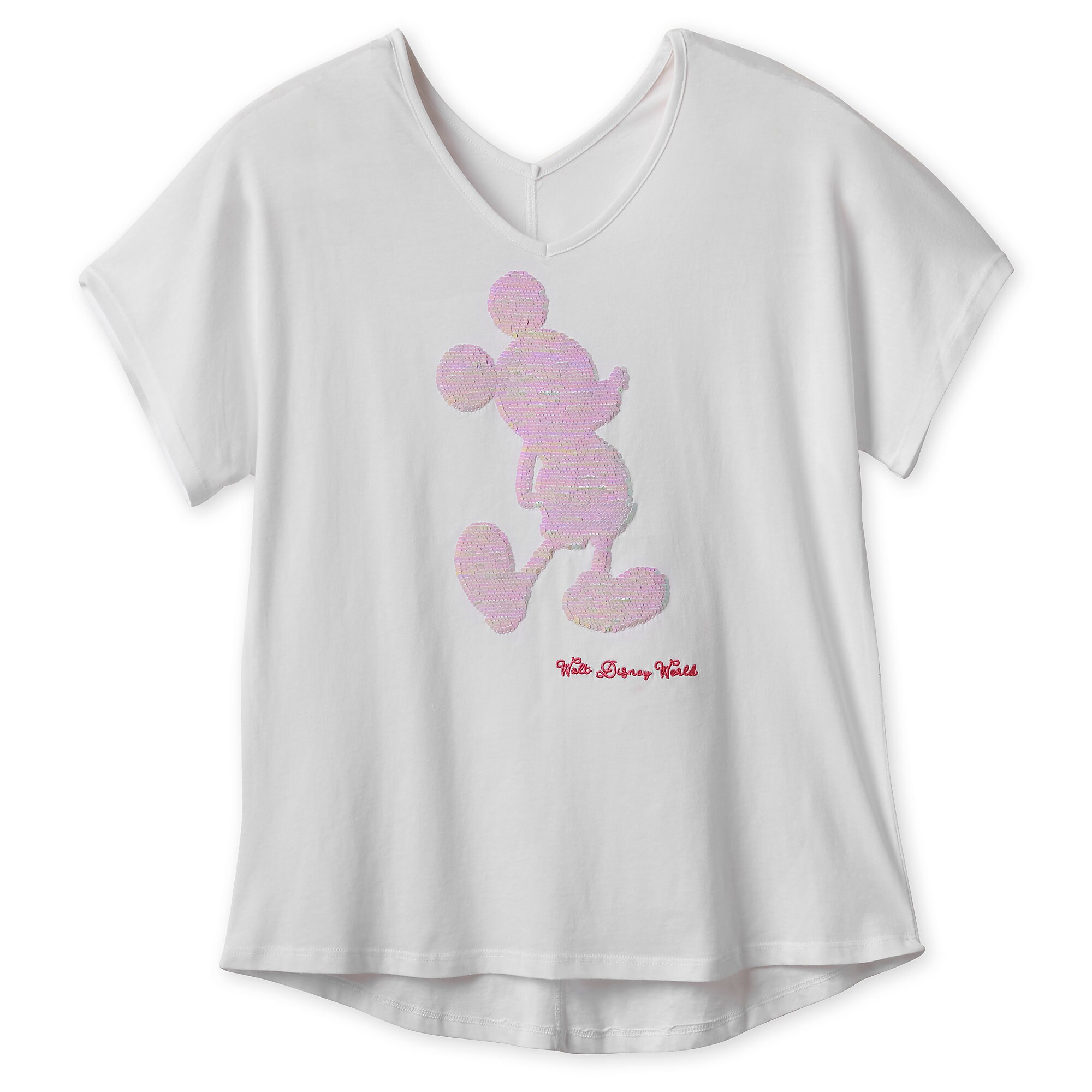 Mickey Mouse Reversible Sequin T-Shirt for Women - Walt Disney World