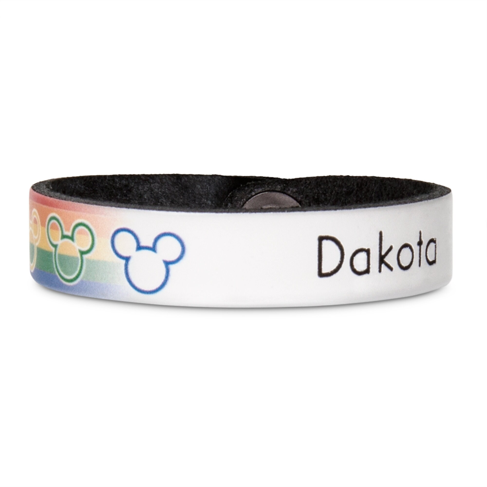 Rainbow Disney Collection Mickey Mouse Icon Wristband by Leather Treaty - Personalized