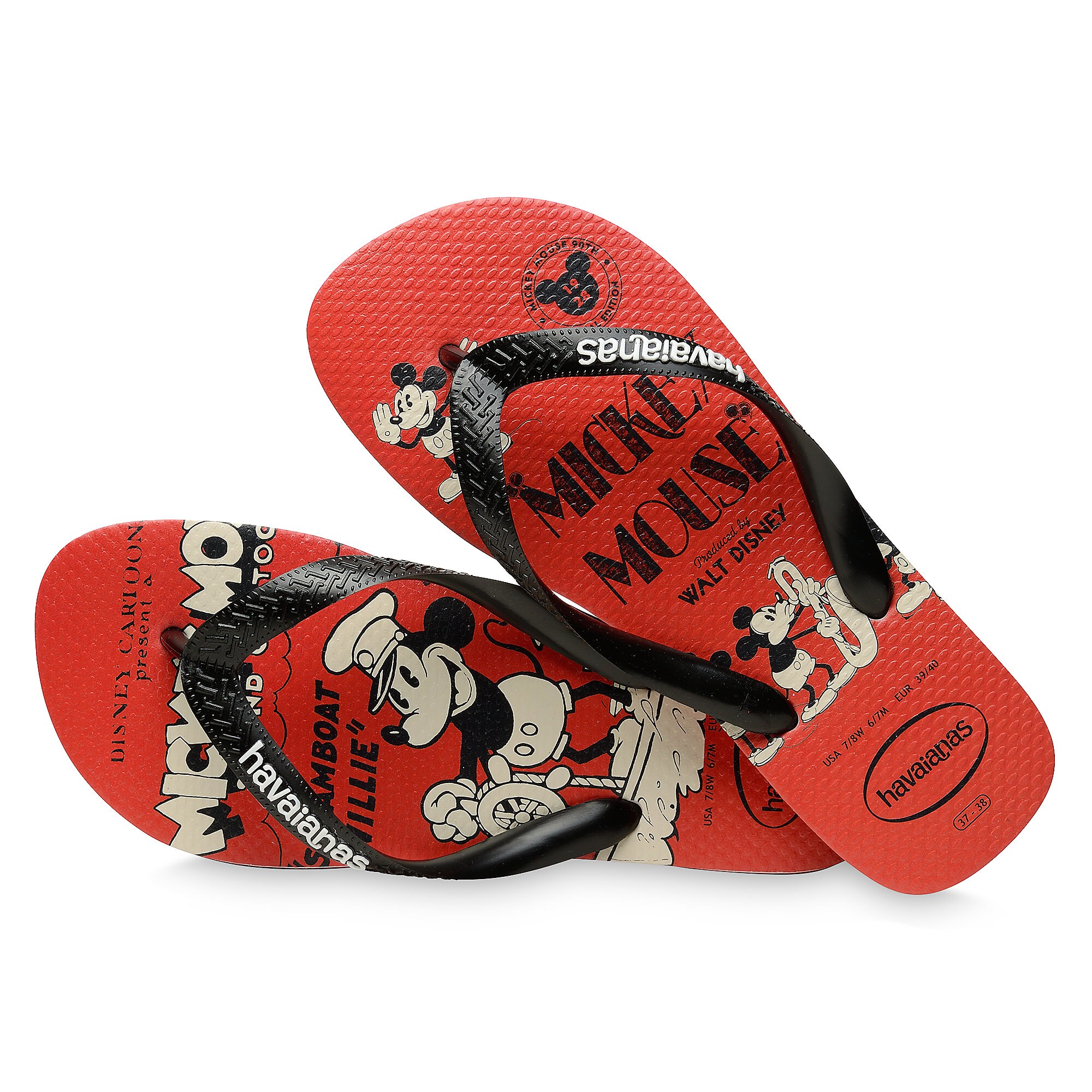 Mickey Mouse Steamboat Willie Flip Flops for Adults by Havaianas - 1920s