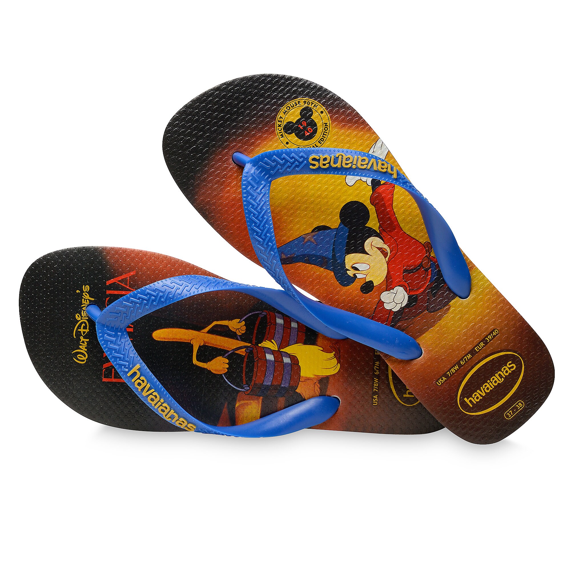 Sorcerer Mickey Mouse Flip Flops for Adults by Havaianas - 1940s