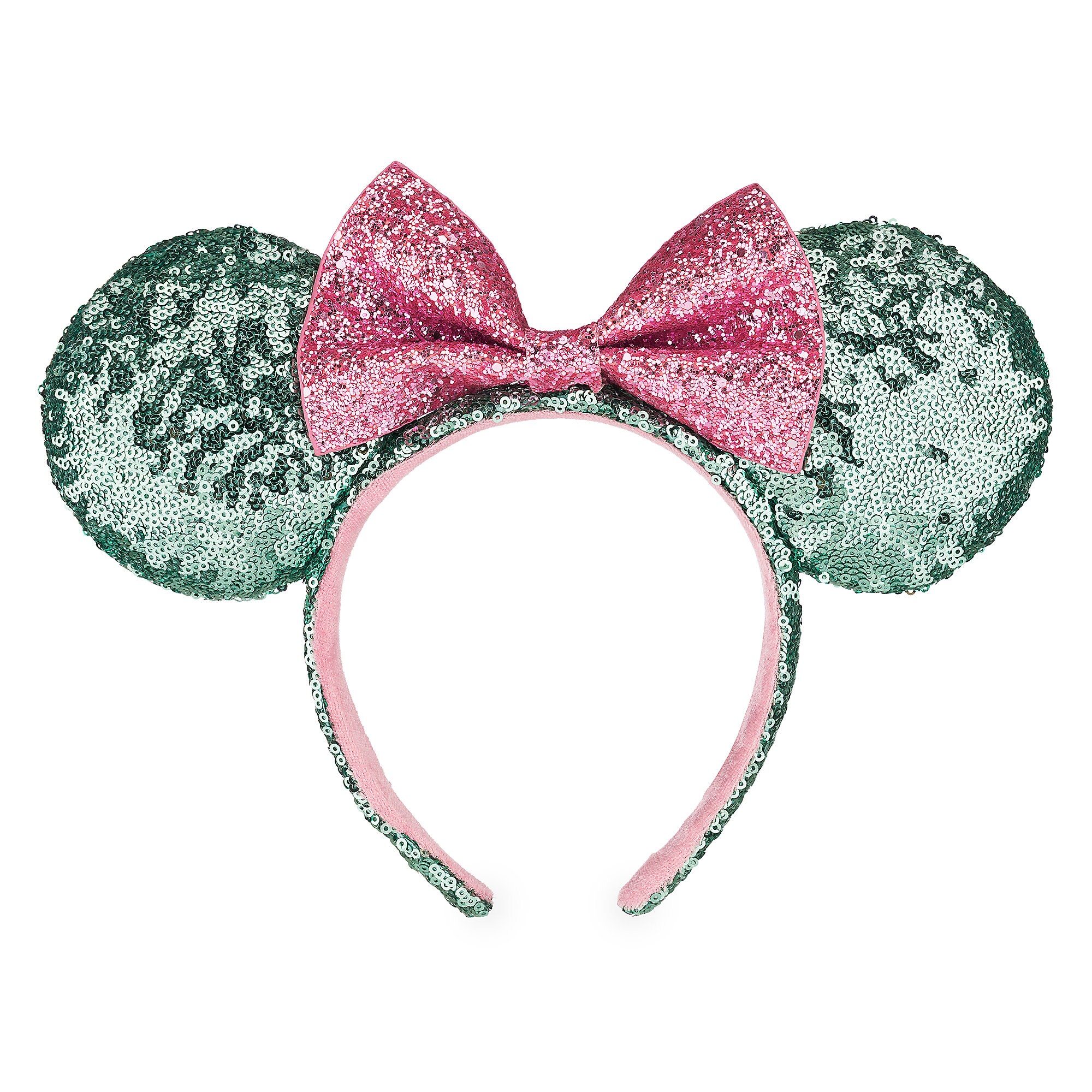 Minnie Mouse Ear Headband - Mint and Pink Sequins