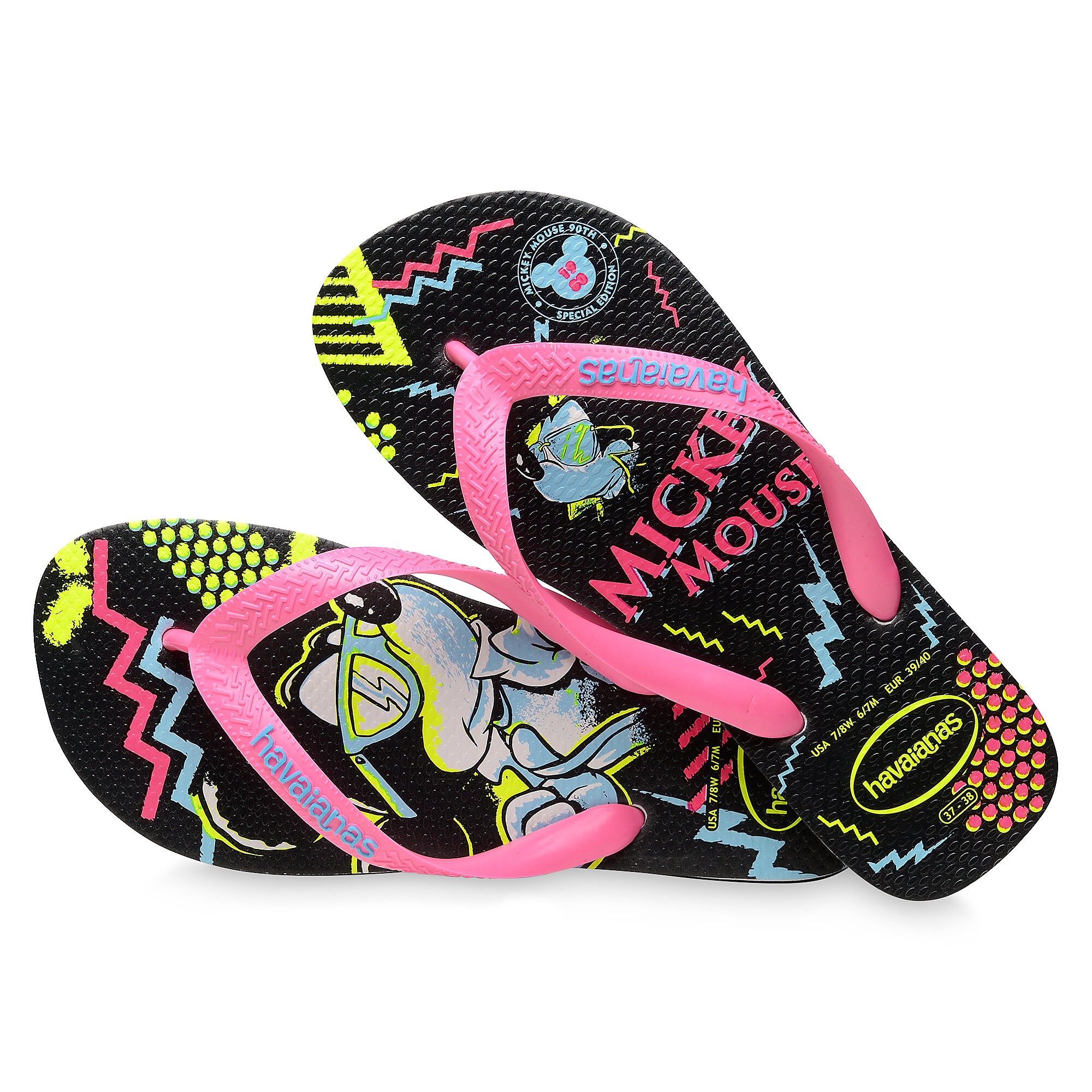  Mickey  Mouse  Neon Flip Flops  for Adults by Havaianas  