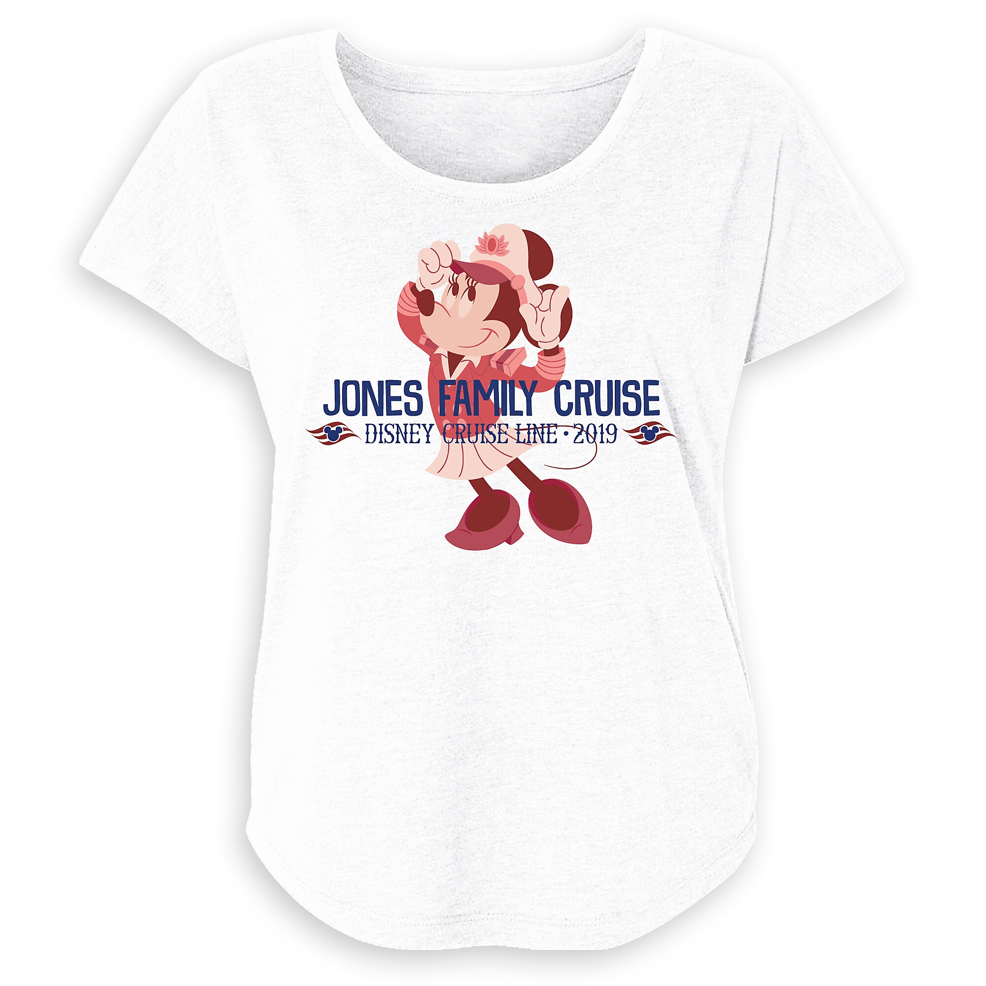 Women's Captain Minnie Mouse Disney Cruise Line Family Cruise 2019 T-Shirt - Customized