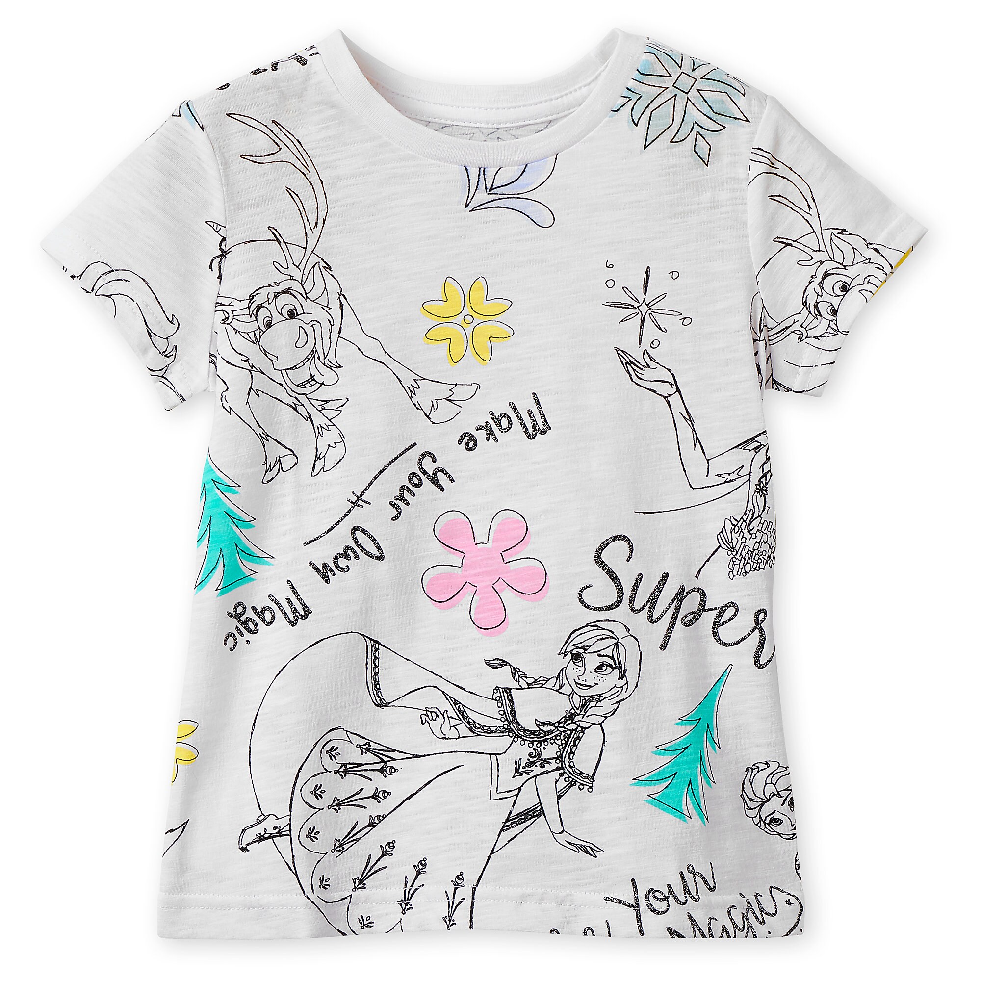 Frozen Sketch Art T-Shirt for Girls
