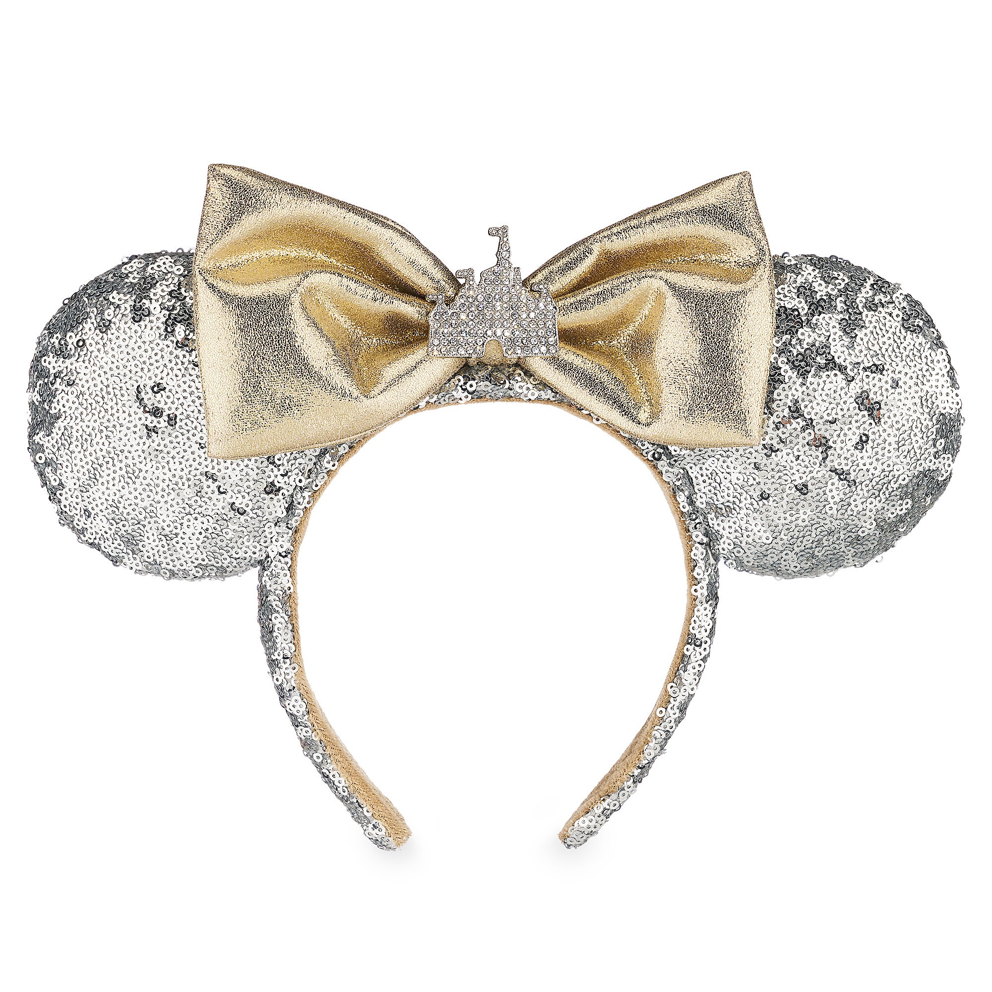 Minnie Mouse Sleeping Beauty Castle Ear Headband - Silver Sequins - Disneyland