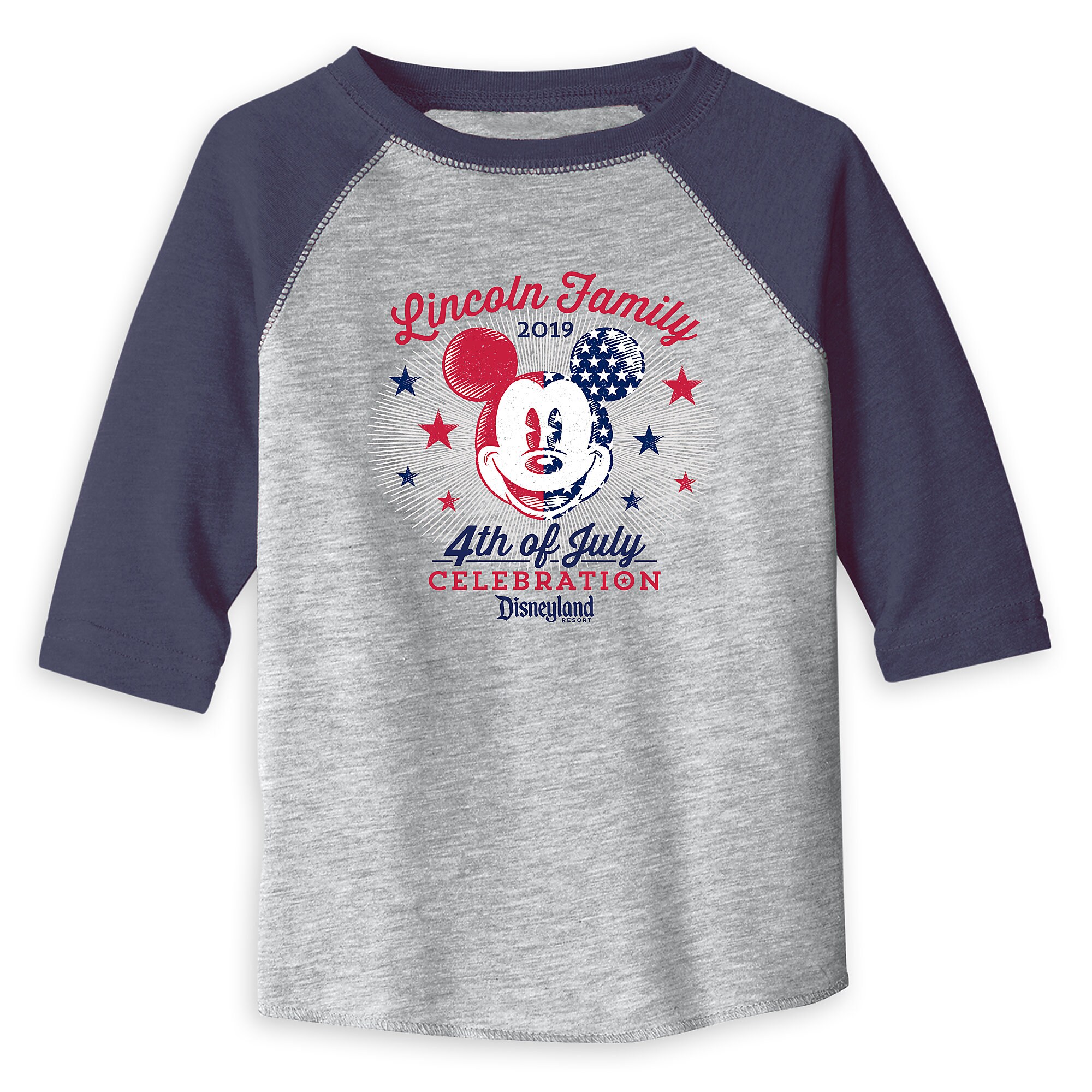 Toddlers' Mickey Mouse 4th of July Raglan T-Shirt - Disneyland - Customized