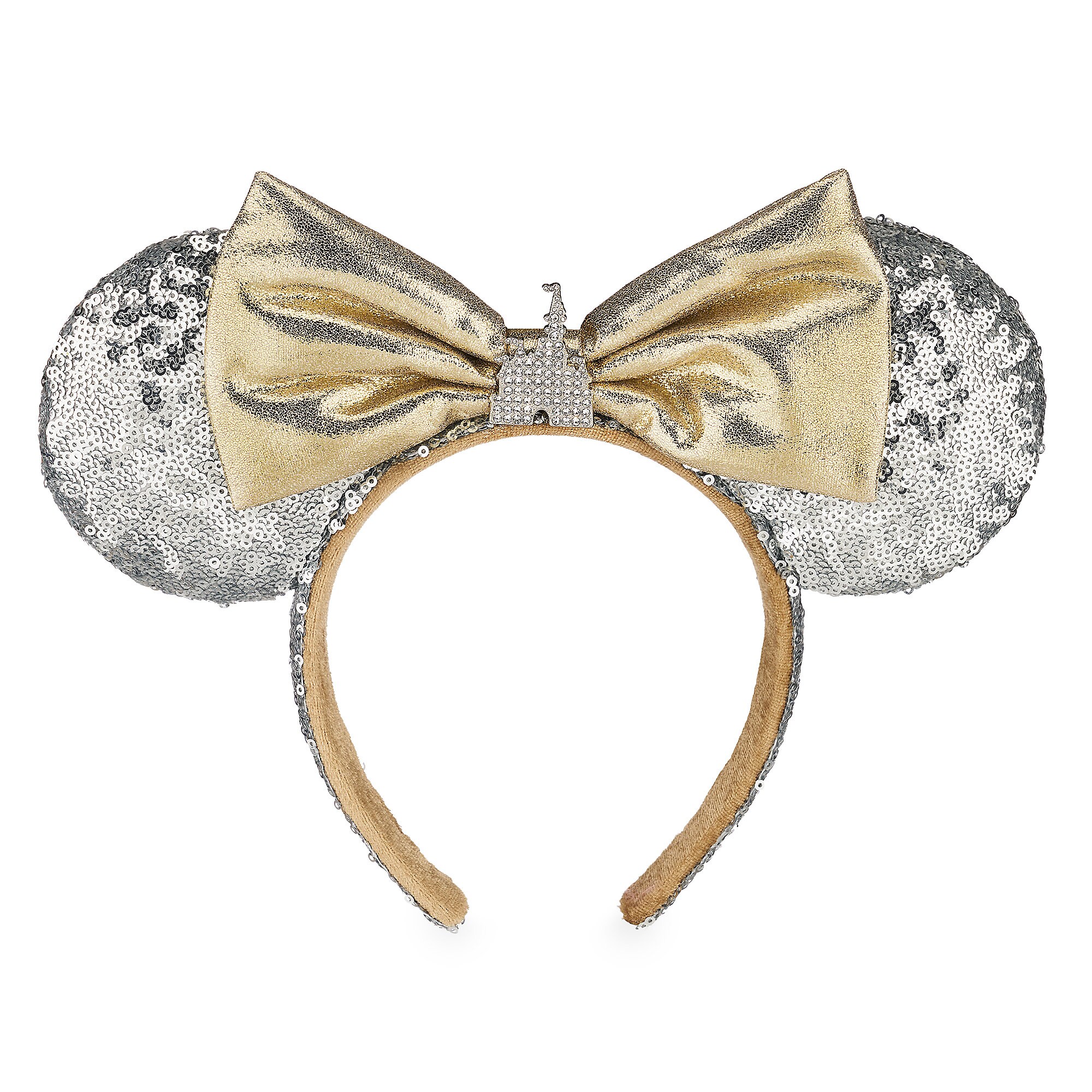 Minnie Mouse Cinderella Castle Ear Headband - Silver Sequins - Walt Disney World