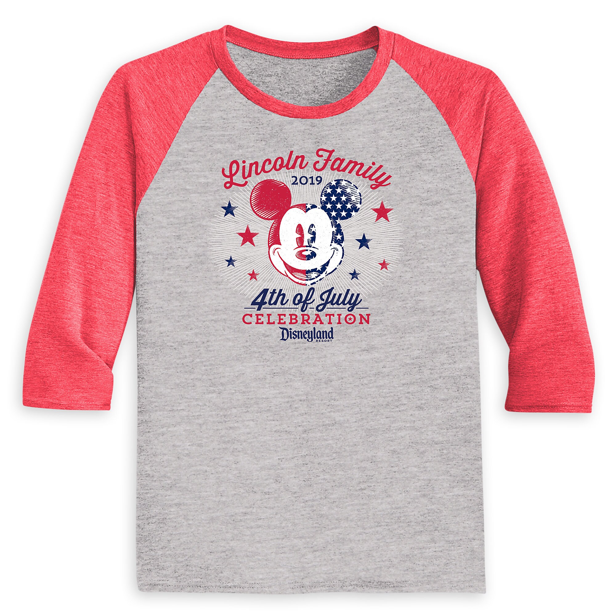 Youths' Mickey Mouse 4th of July Long Sleeve Raglan T-Shirt - Disneyland - Customized