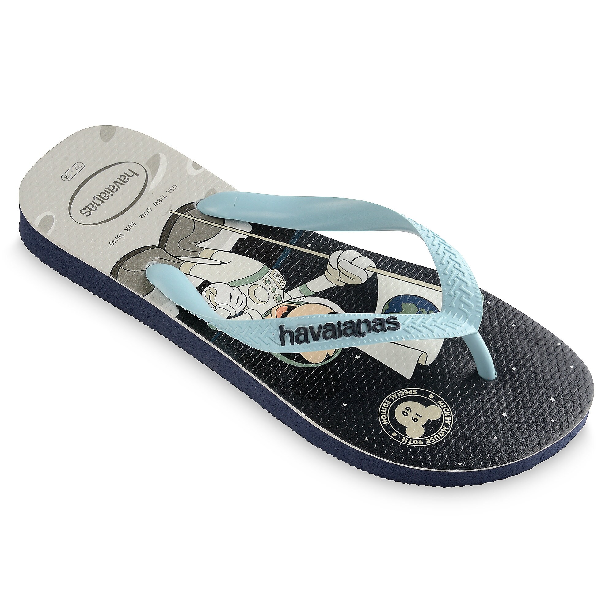 Mickey Mouse Moon Landing Flip Flops for Adults by Havaianas - 1960s is ...
