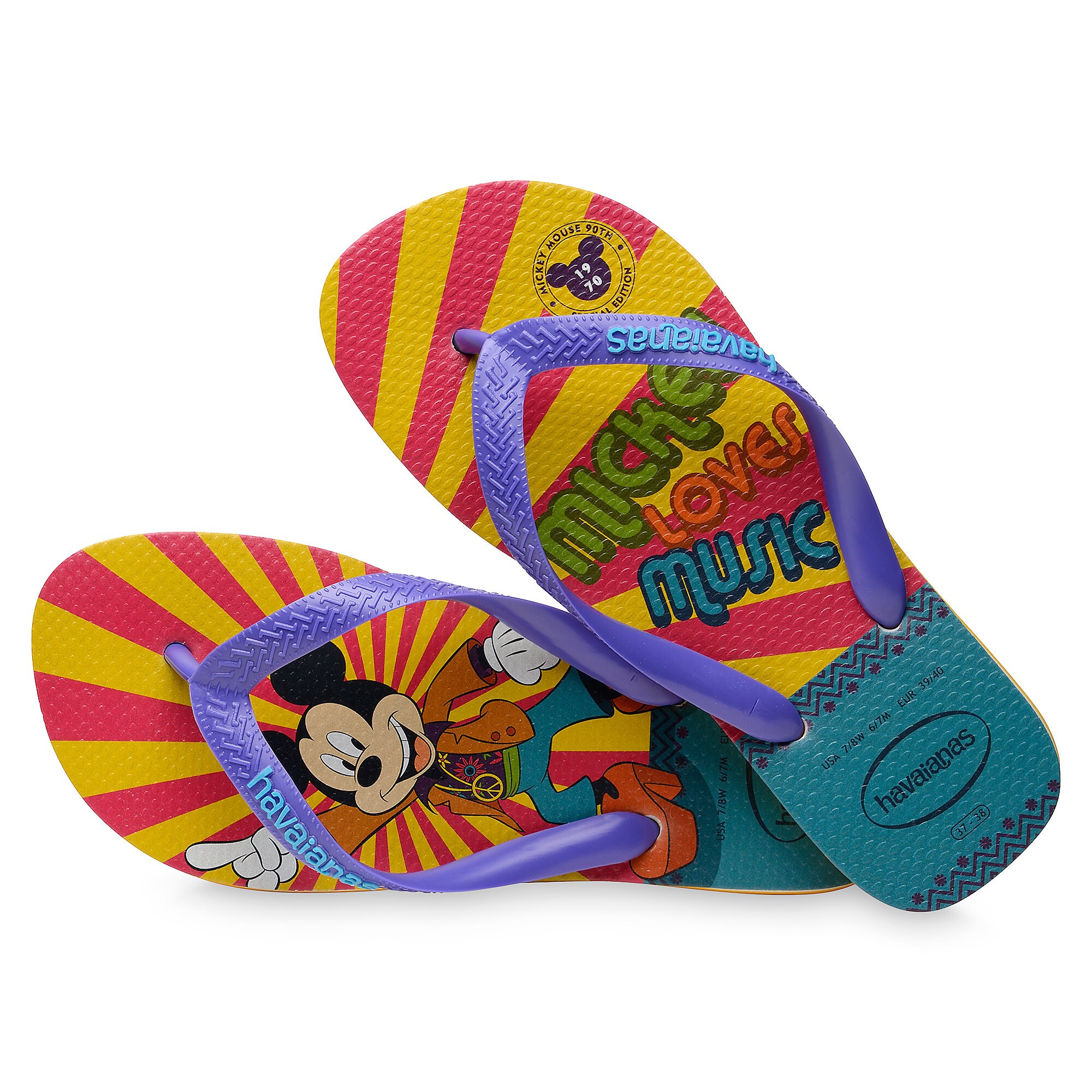 Mickey Mouse Disco Flip Flops for Adults by Havaianas - 1970s