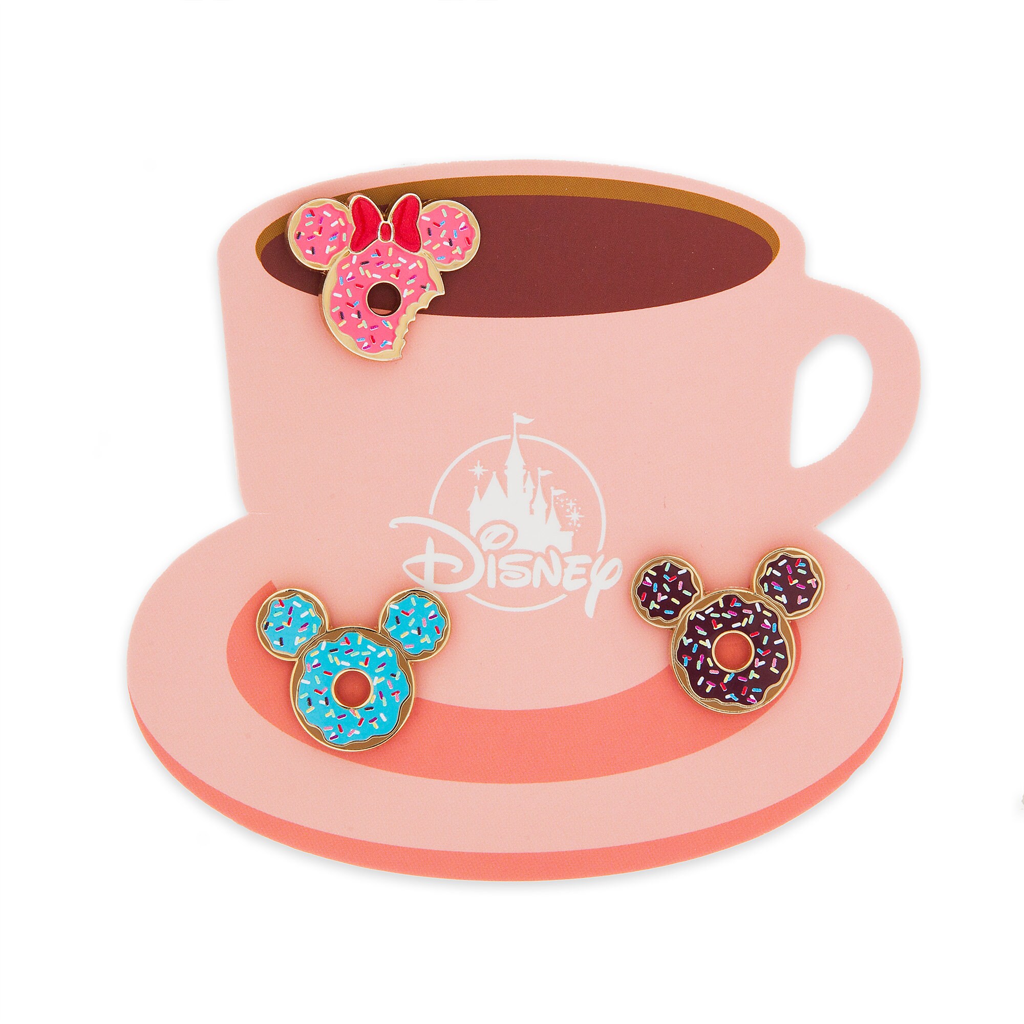 Mickey and Minnie Mouse Donut Pin Set