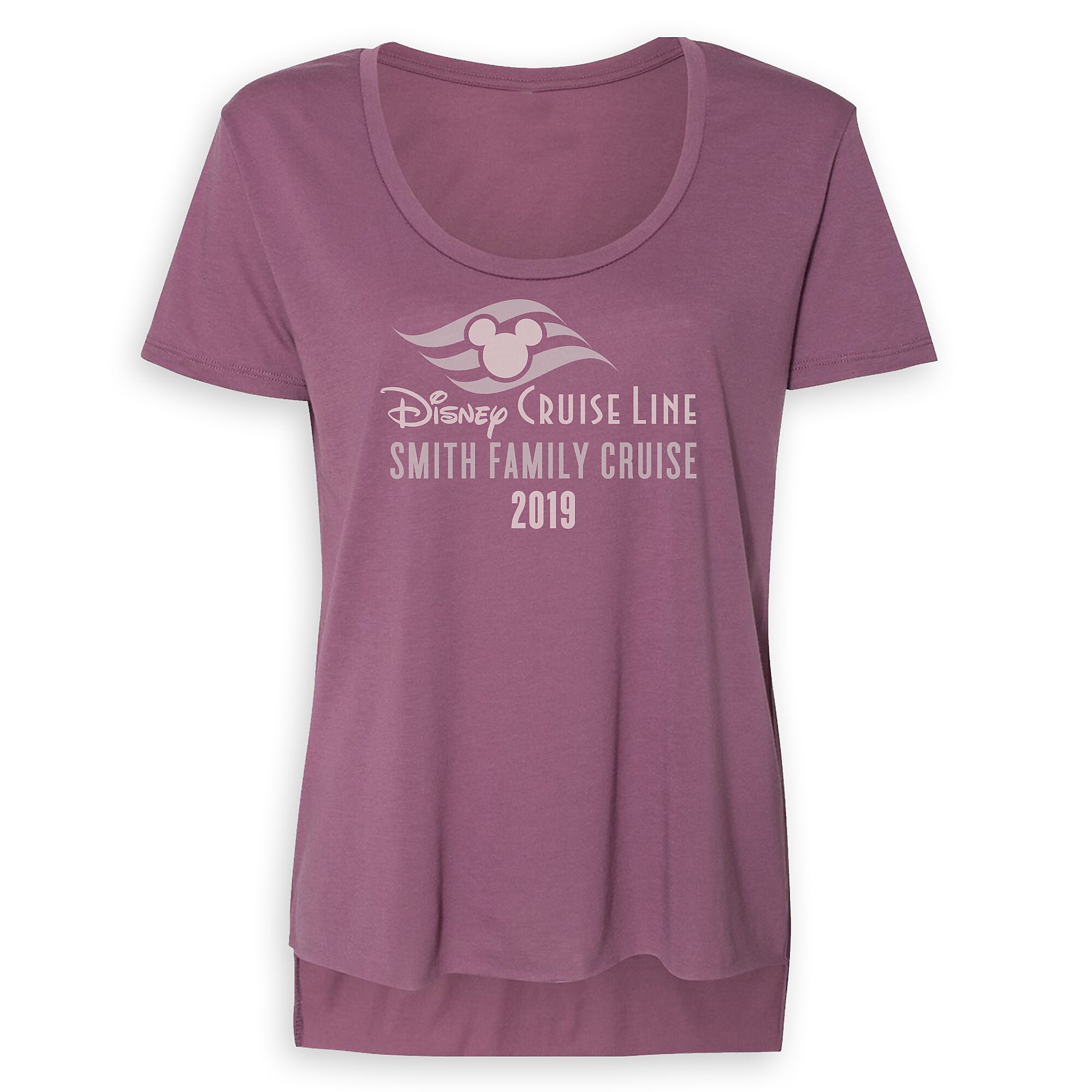 Women's Disney Cruise Line Logo Family Cruise 2019 Scoop Neck T-Shirt - Customized