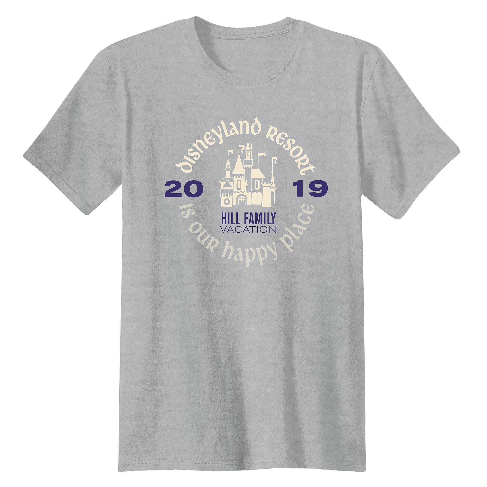 Adults' ''Disneyland Resort Is Our Happy Place'' Family Vacation T-Shirt - Disneyland Resort - 2019 - Customized