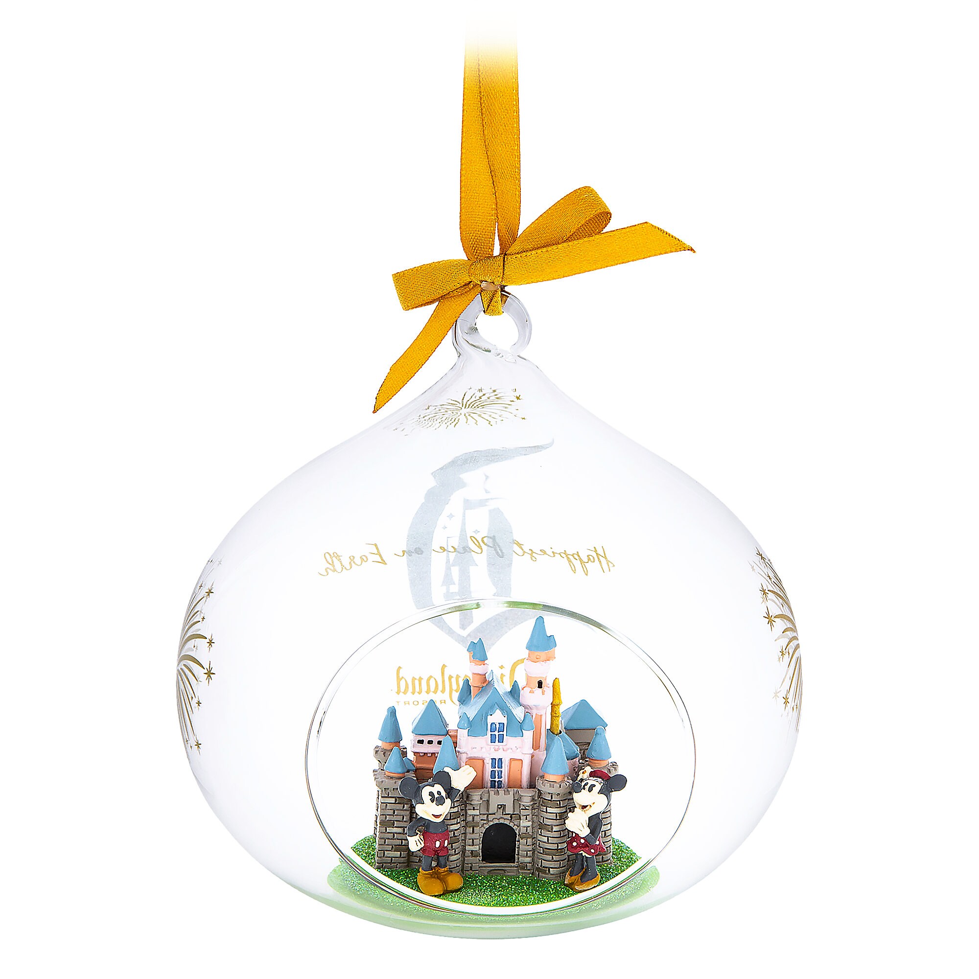 Sleeping Beauty Castle Glass Drop Ornament - Disneyland