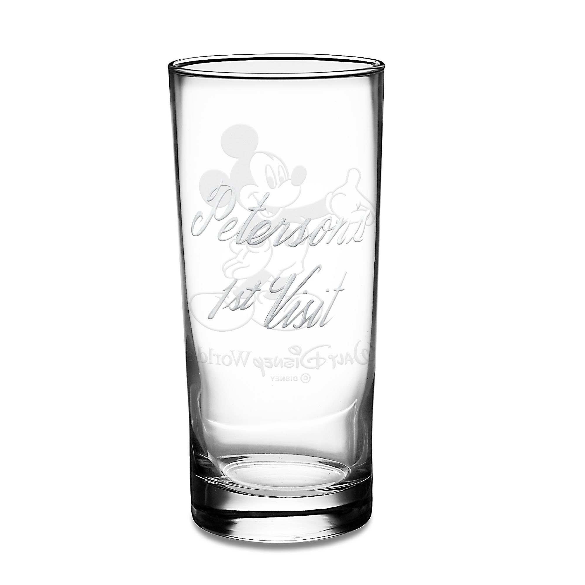 Mickey Mouse Glass Tumbler by Arribas - Personalizable
