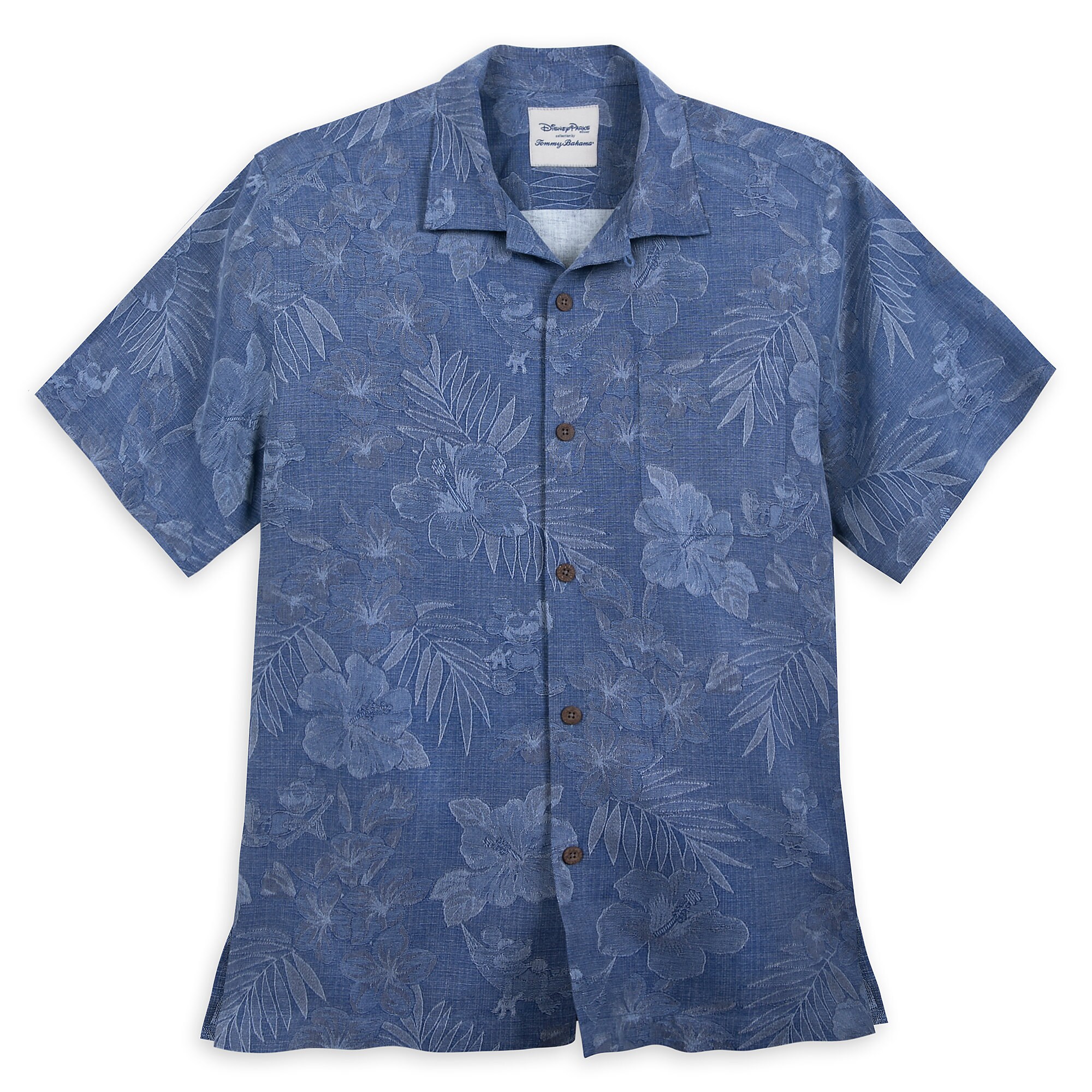 Mickey Mouse Jacquard Aloha Silk Shirt for Men by Tommy Bahama - Blue