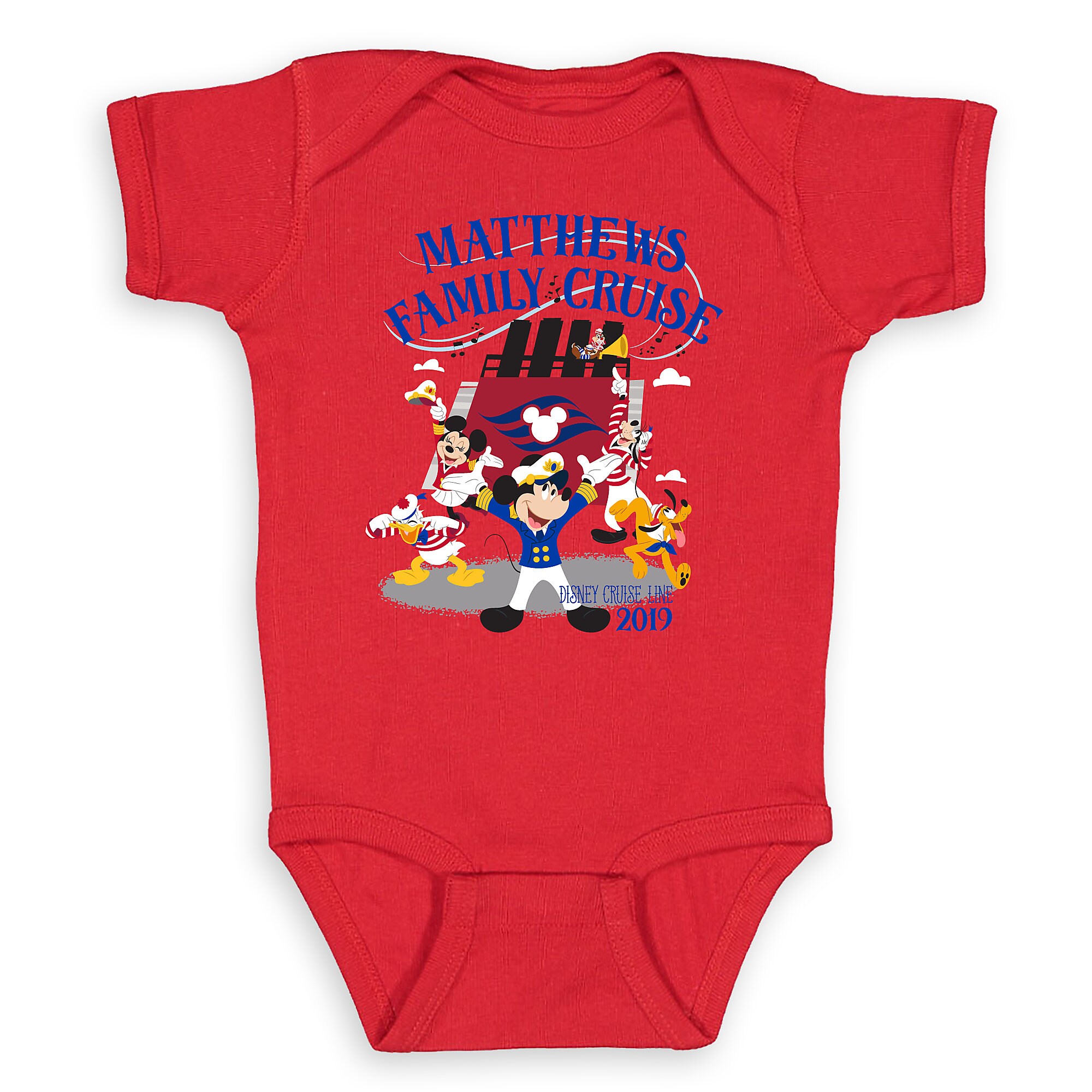 Infants' Captain Mickey Mouse and Crew Disney Cruise Line Family Cruise 2019 Bodysuit - Customized