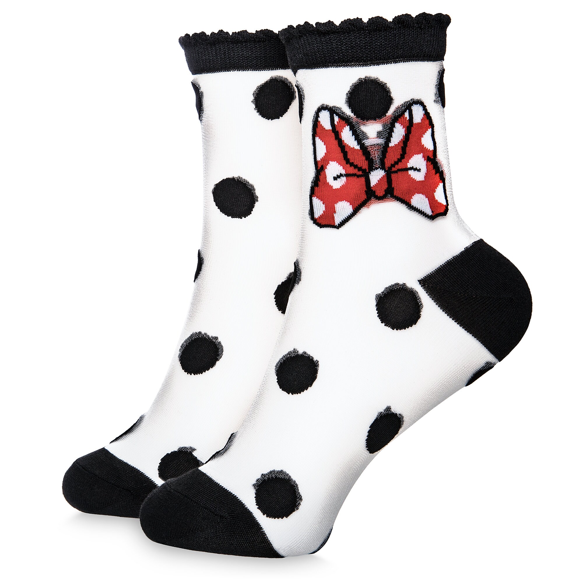 Minnie Mouse Sheer Crew Socks for Women