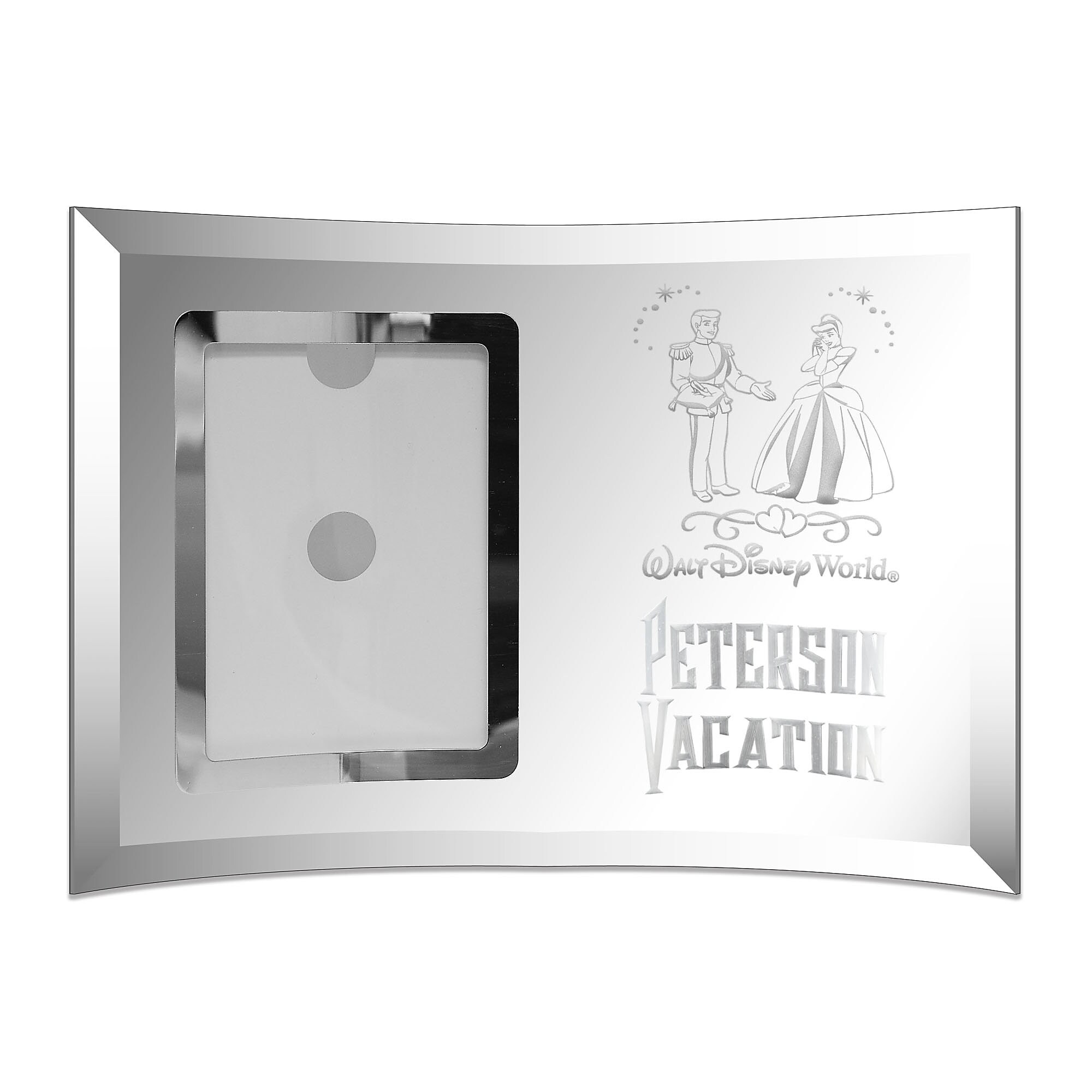 Cinderella and Prince Charming Glass Frame by Arribas - Personalizable
