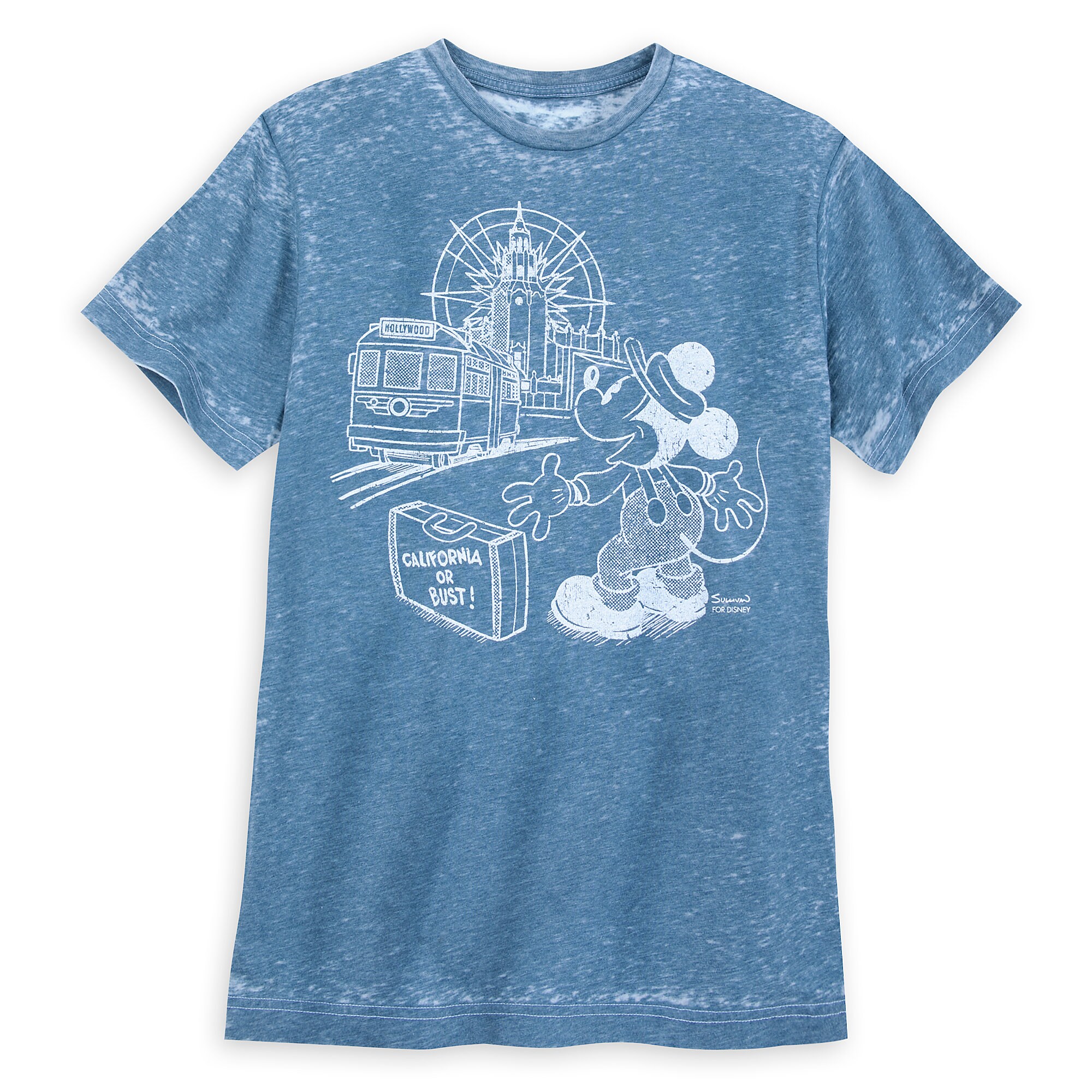 Mickey Mouse Red Car Trolley Disney Parks Artist Series T-Shirt for Men by Mike Sullivan