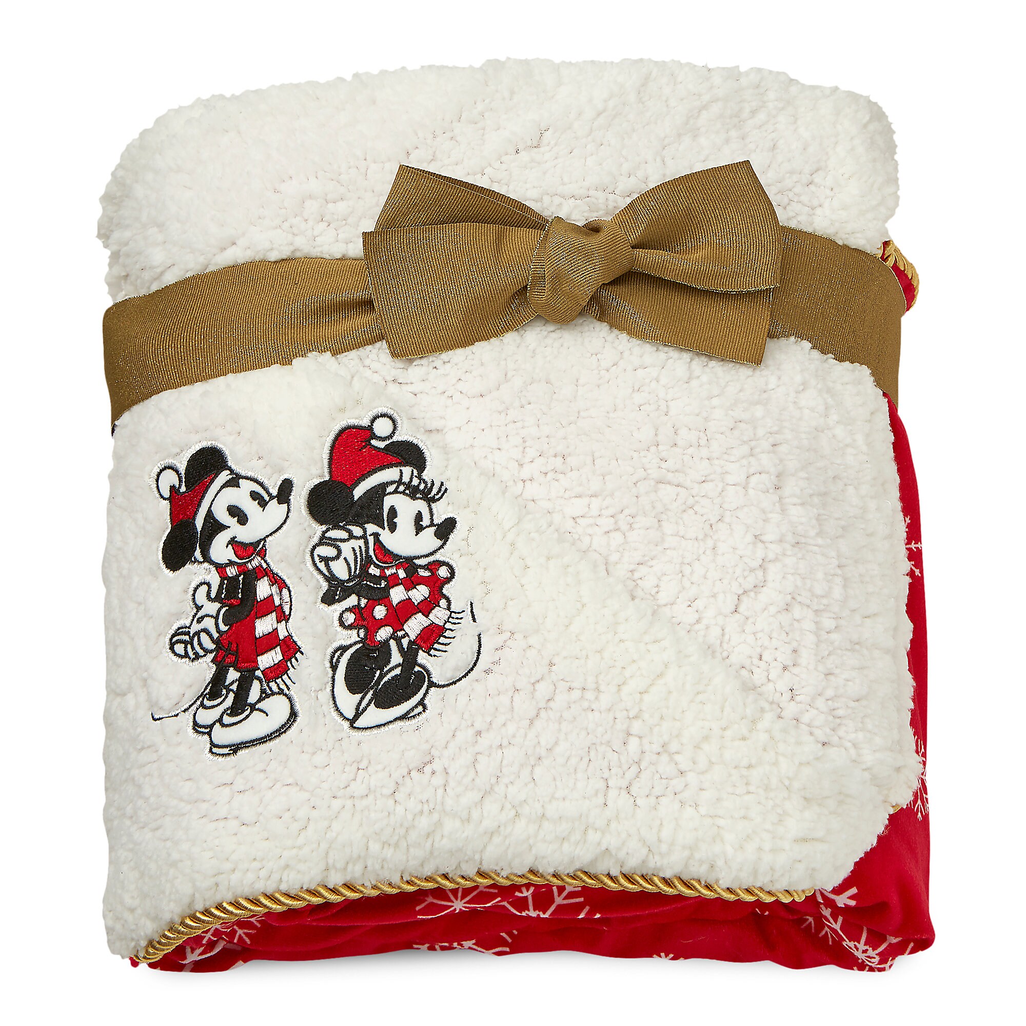 Mickey and Minnie Mouse Holiday Throw Blanket