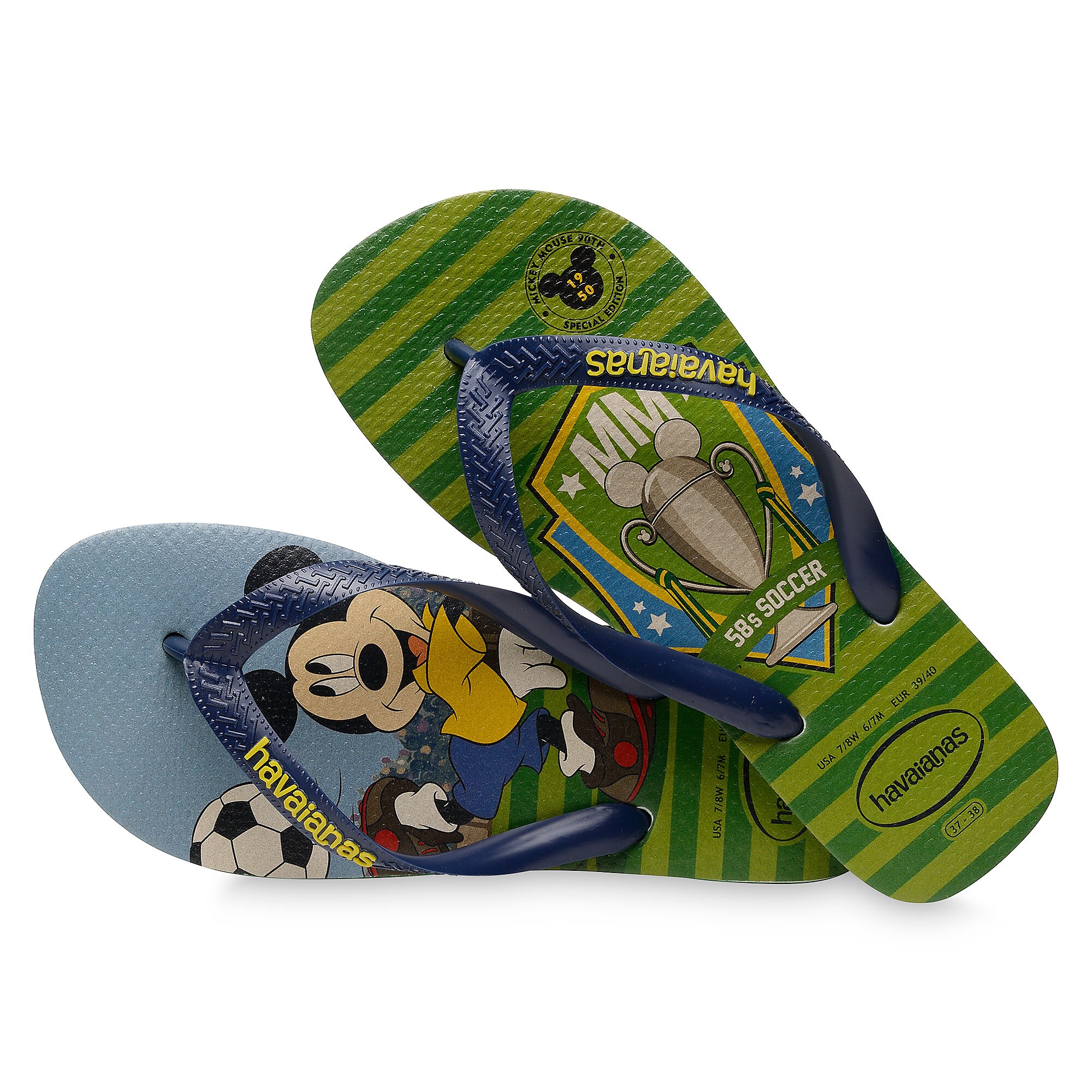 Mickey Mouse World Cup Flip Flops by Havaianas - 1950s