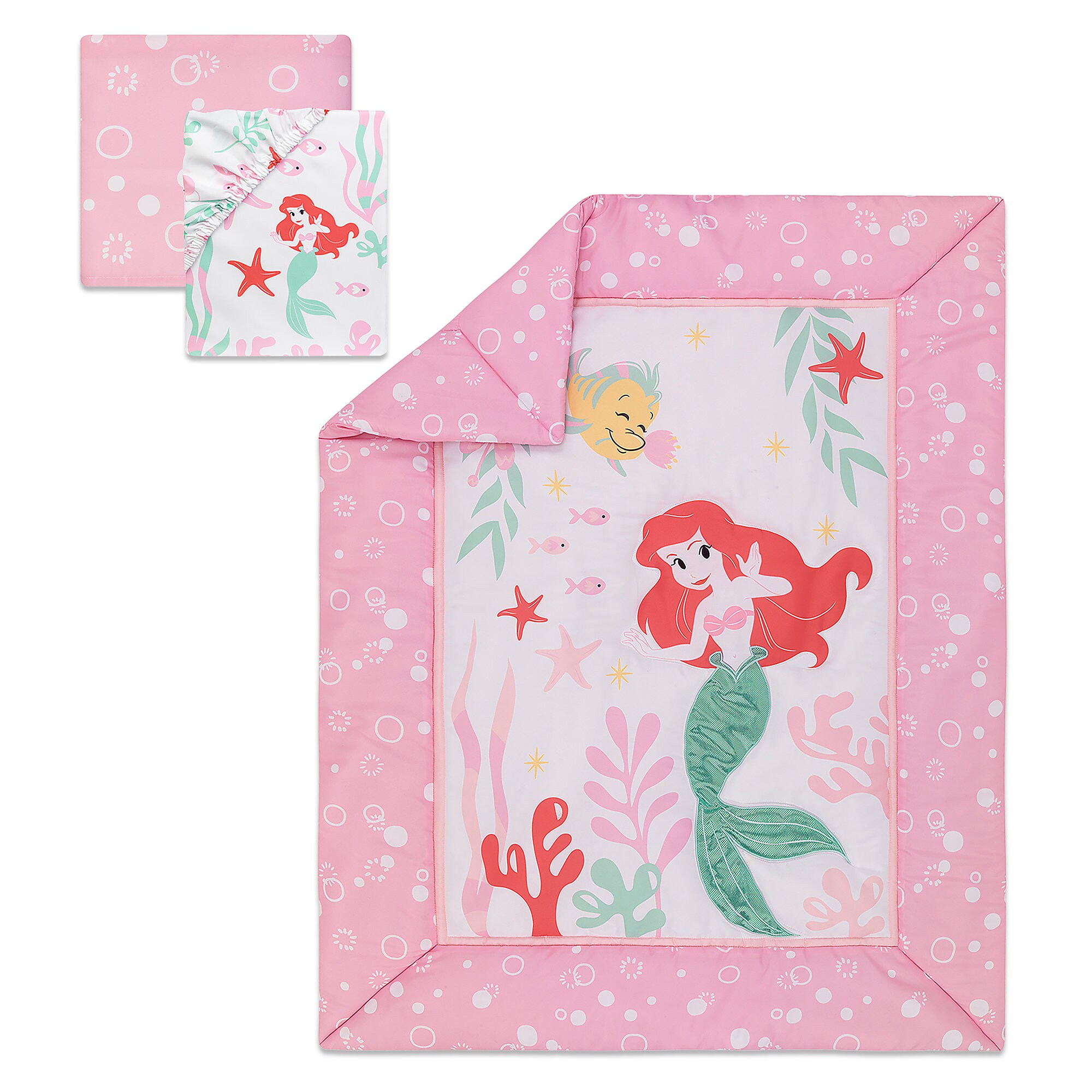 Ariel's Grotto Crib Bedding Set by Lambs & Ivy - The Little Mermaid