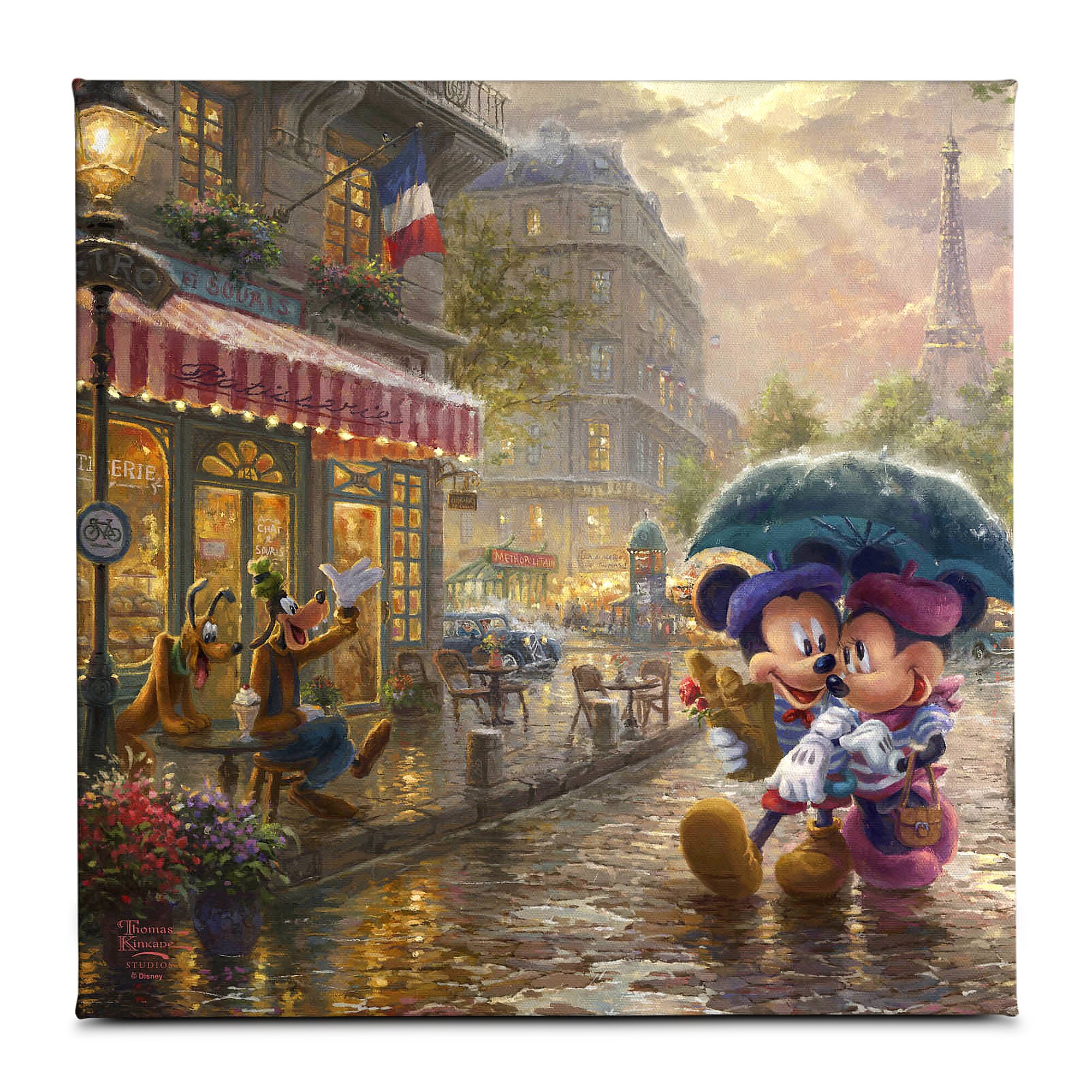 Thomas Kinkade Studios Disney Mickey /& Minnie Holiday 9 x 12 Canvas Classic