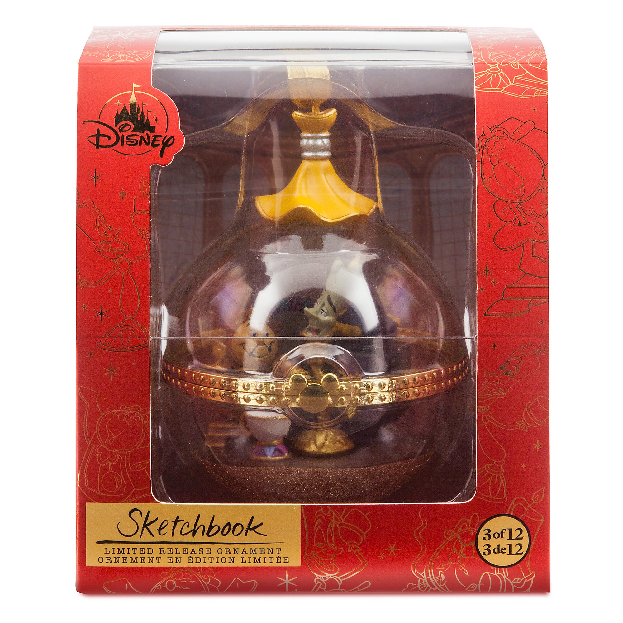 Lumiere and Cogsworth Disney Duos Sketchbook Ornament - Beauty and the Beast - March - Limited Release