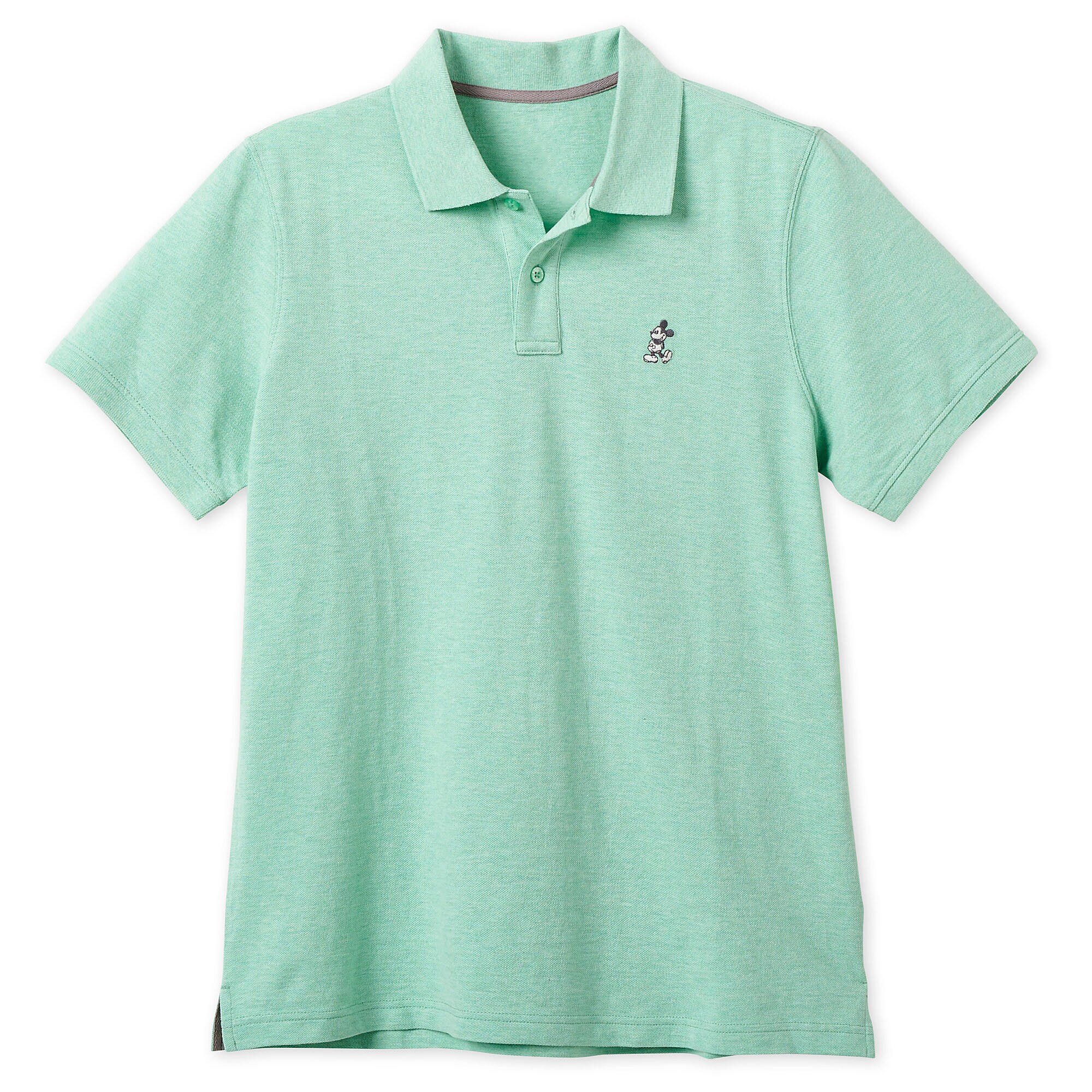 Mickey Mouse Pique Cotton Polo Shirt for Men - Heathered Mint