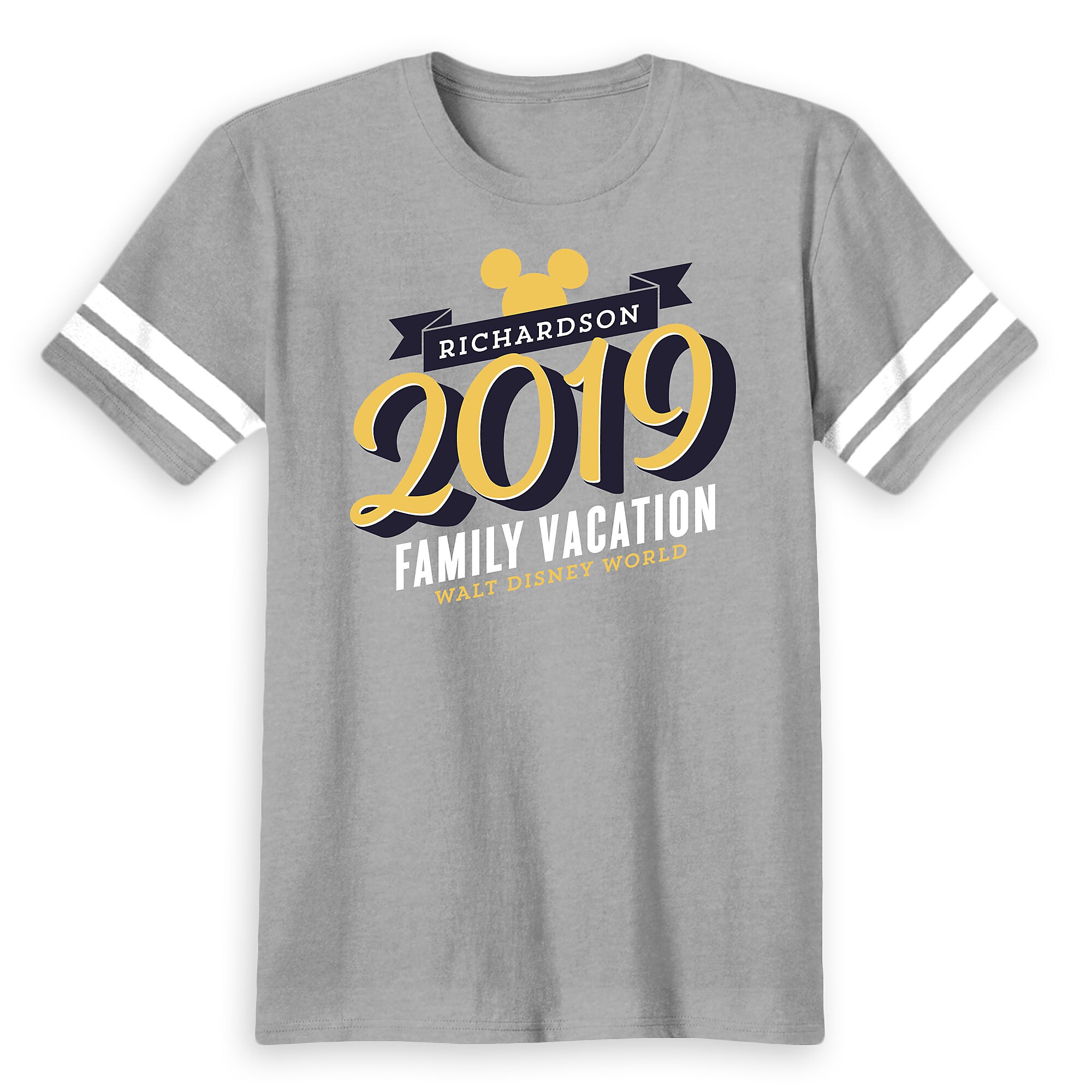 Men's Mickey Mouse Family Vacation Football T-Shirt - Walt Disney World - 2019 - Customized