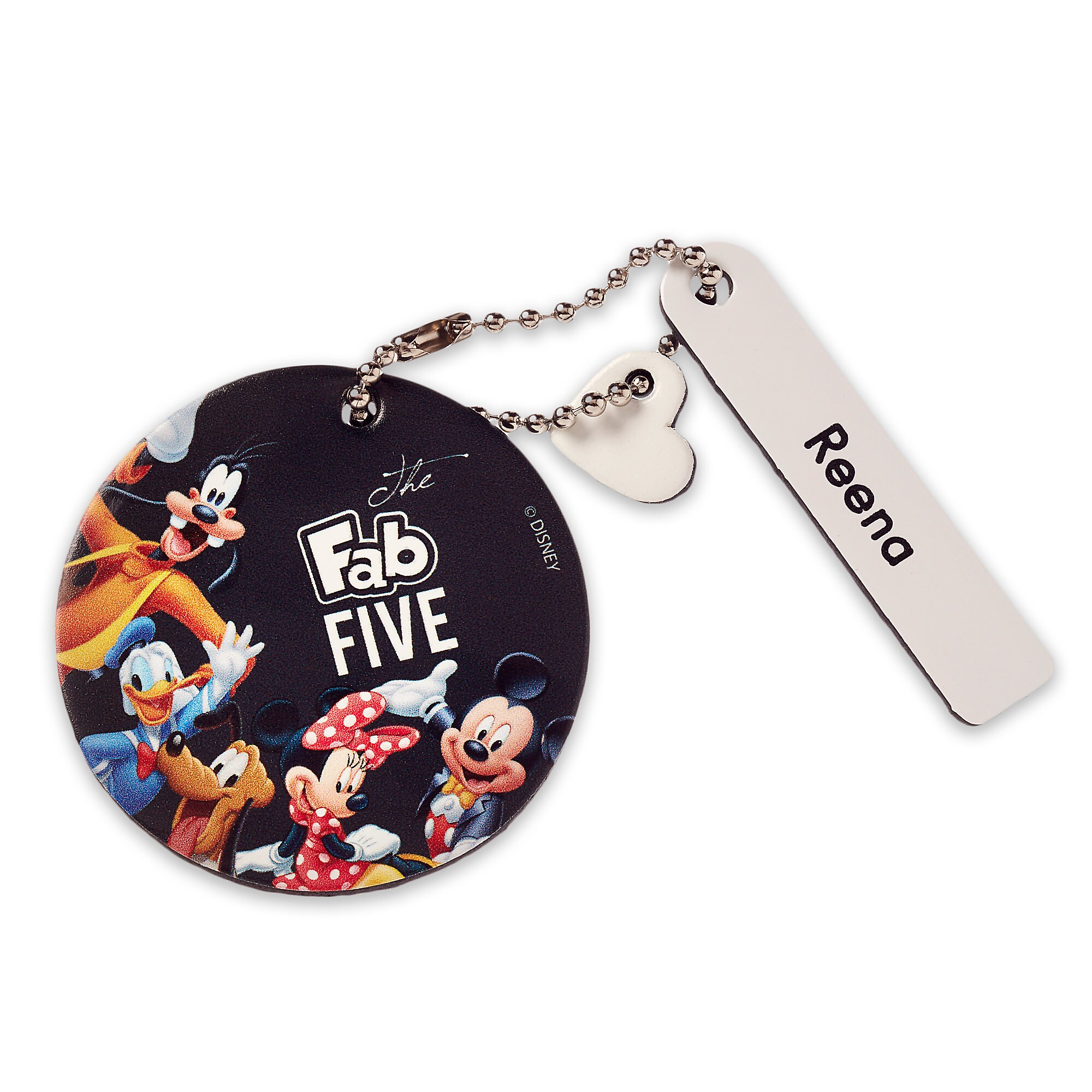 Mickey Mouse and Friends Round Leather Bag Tag - Personalizable