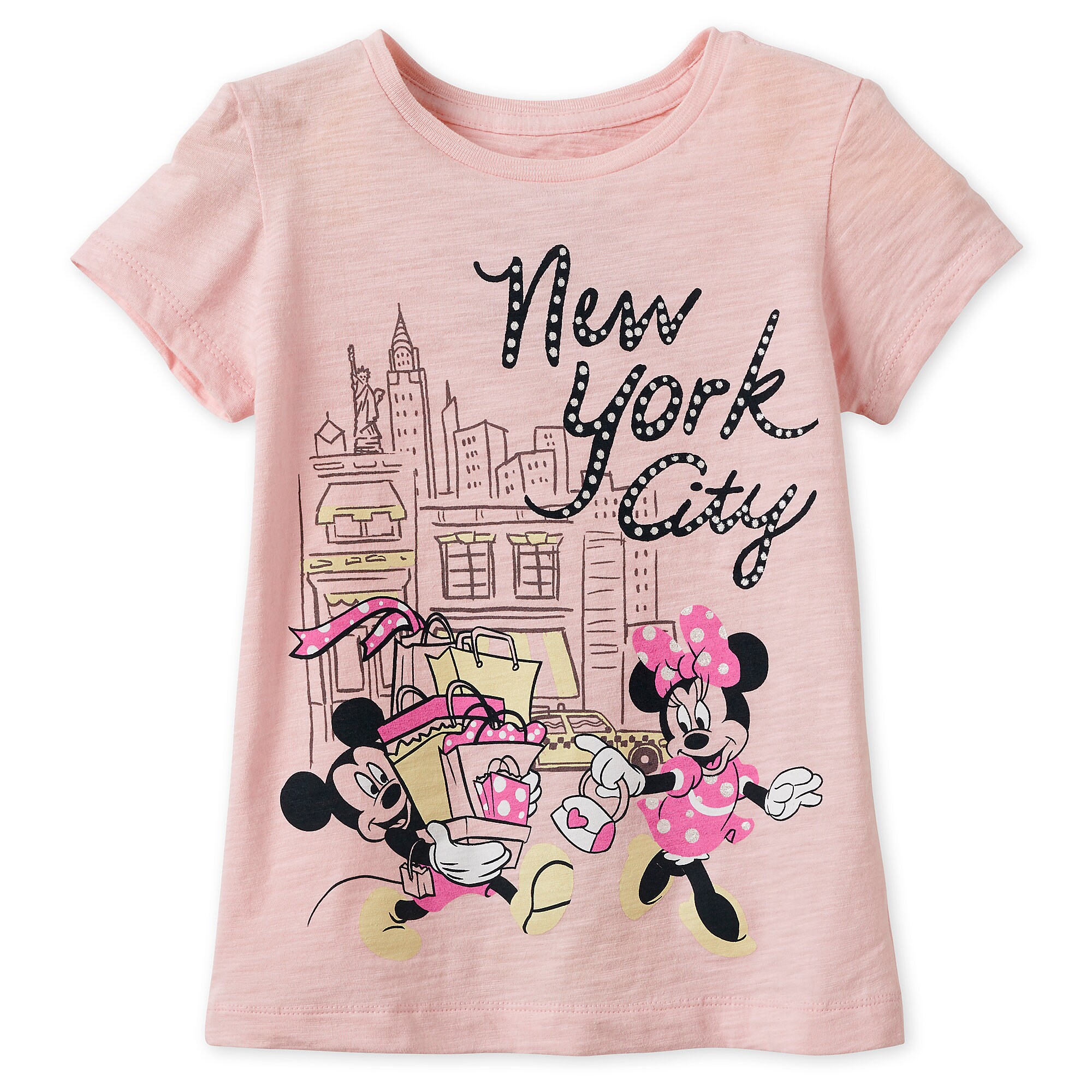 Mickey and Minnie Mouse Shopping T-Shirt for Girls - New York City