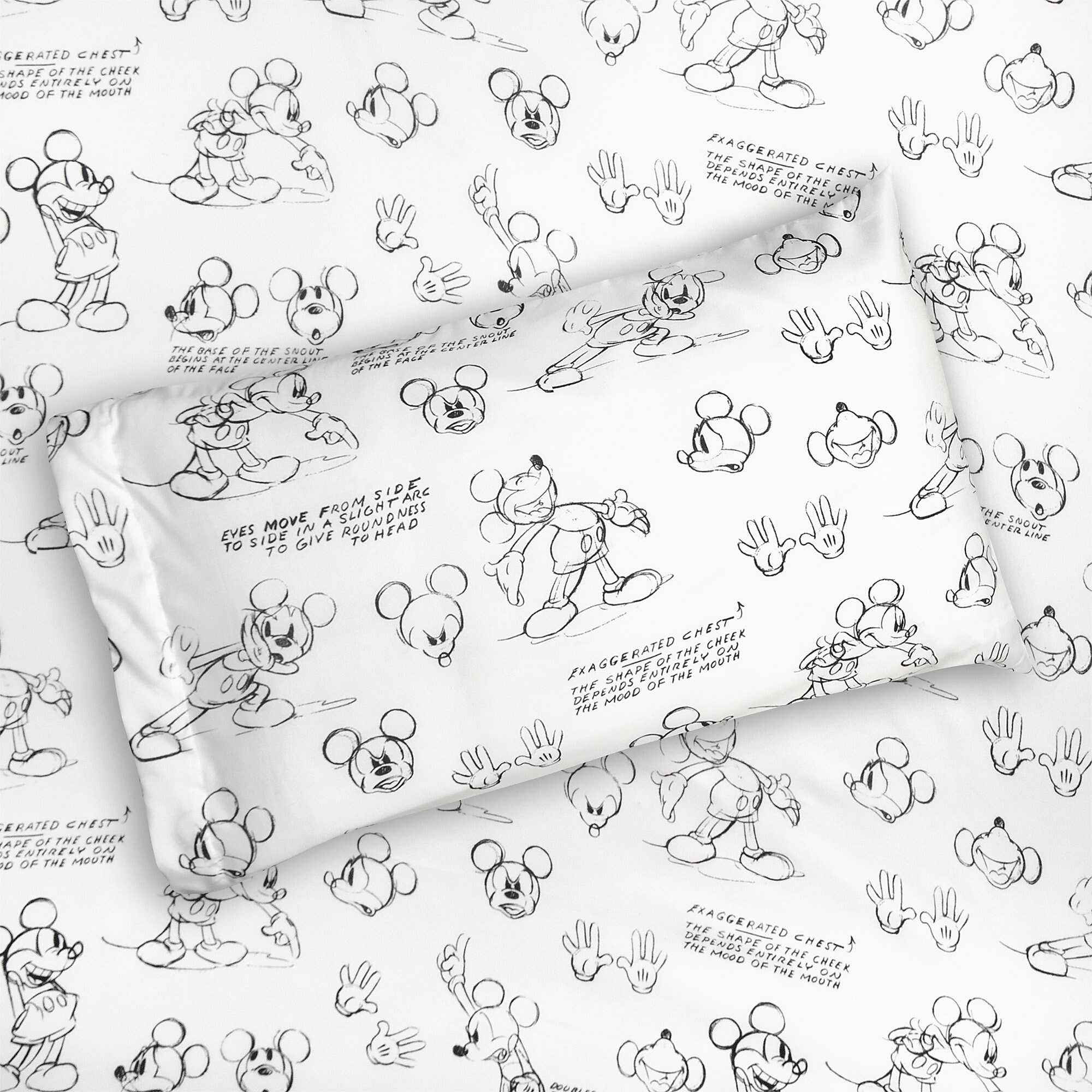 Mickey Mouse Sketch Art Sheet Set - Twin / Full / Queen