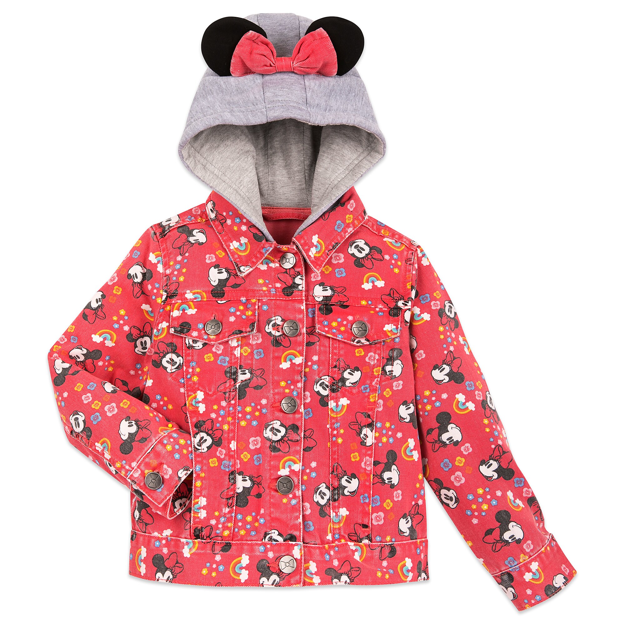 Minnie Mouse Hooded Denim Jacket for Girls