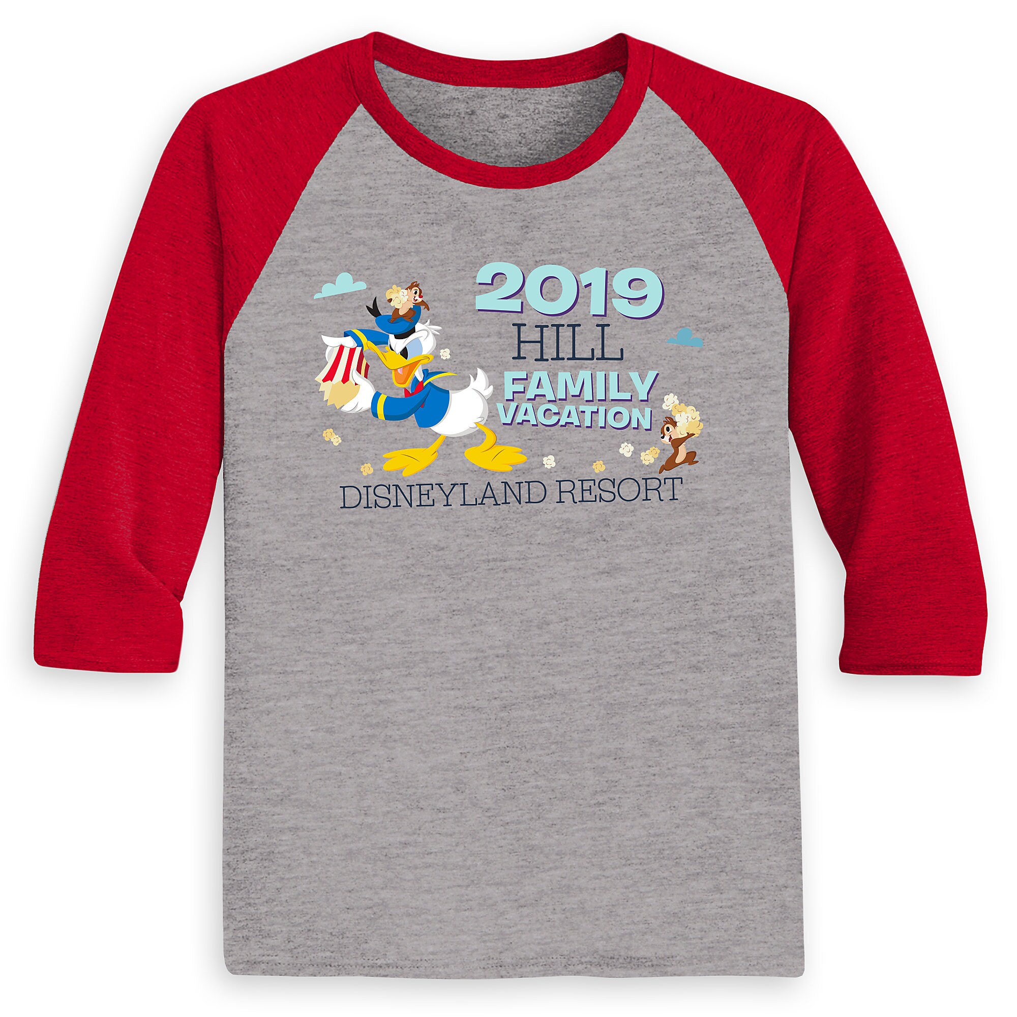 Kids' Donald Duck and Chip 'n Dale Family Vacation Raglan Shirt - Disneyland Resort - Customized