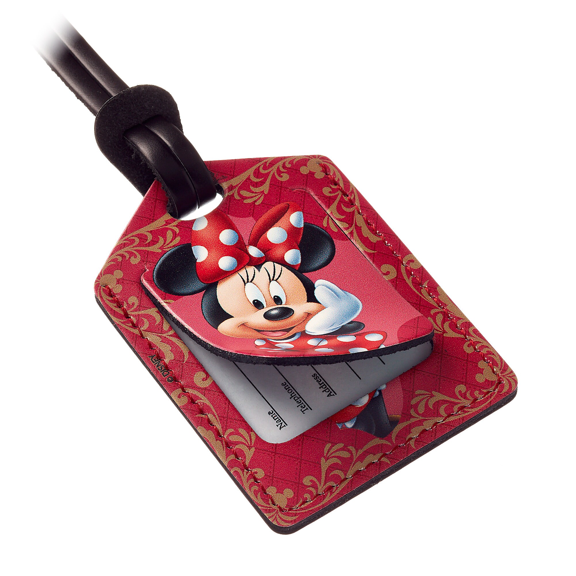 Minnie Mouse Leather Luggage Tag - Personalizable