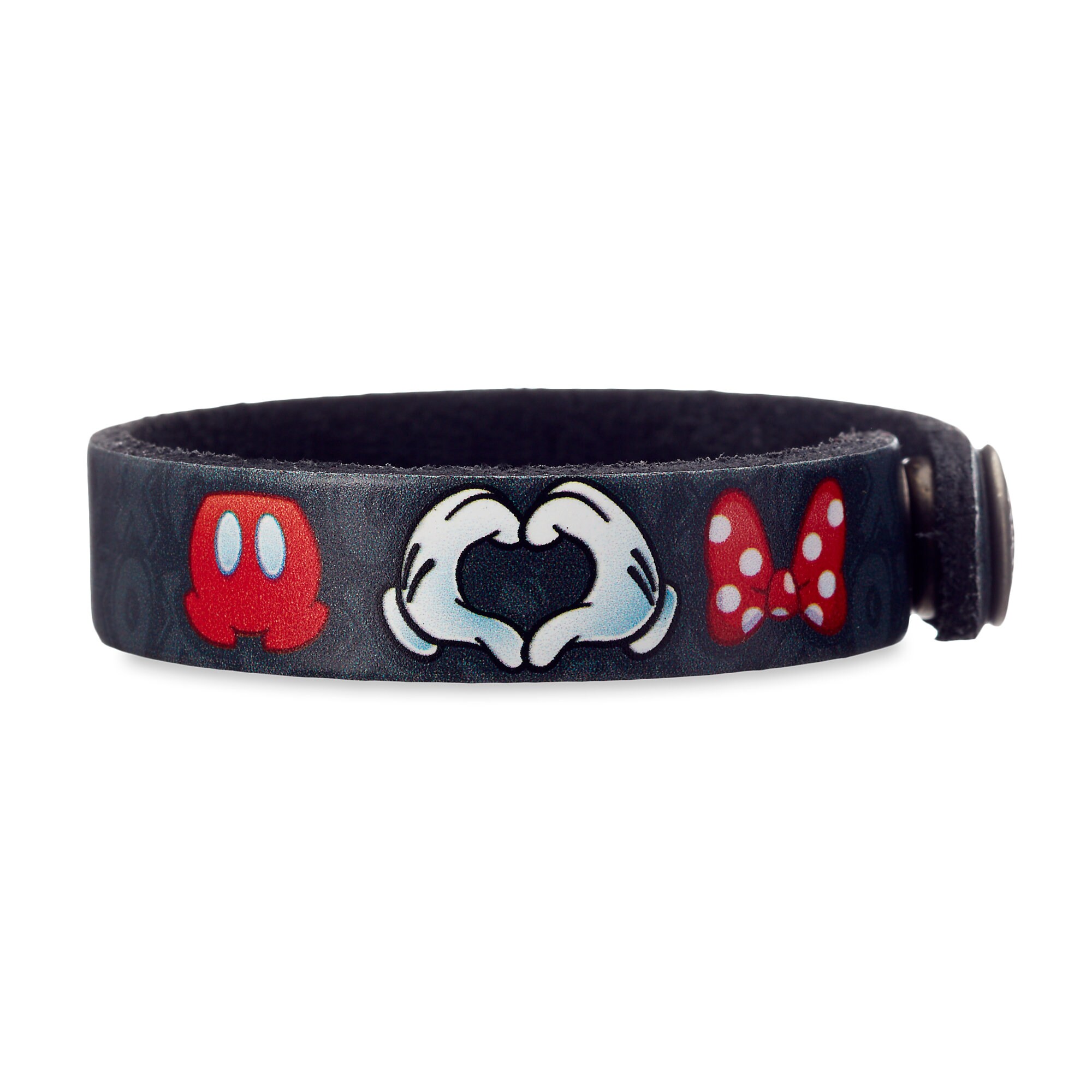 Mickey Loves Minnie Leather Bracelet - Personalizable