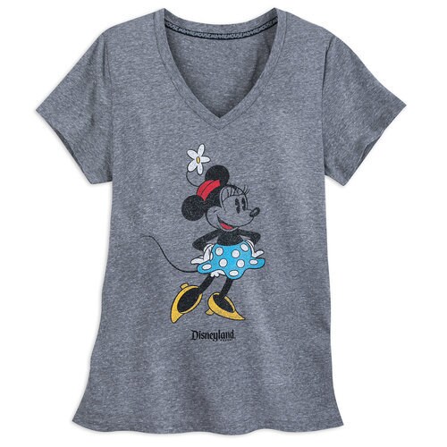 Minnie Mouse V-Neck T-Shirt for Women - Disneyland - Gray | shopDisney