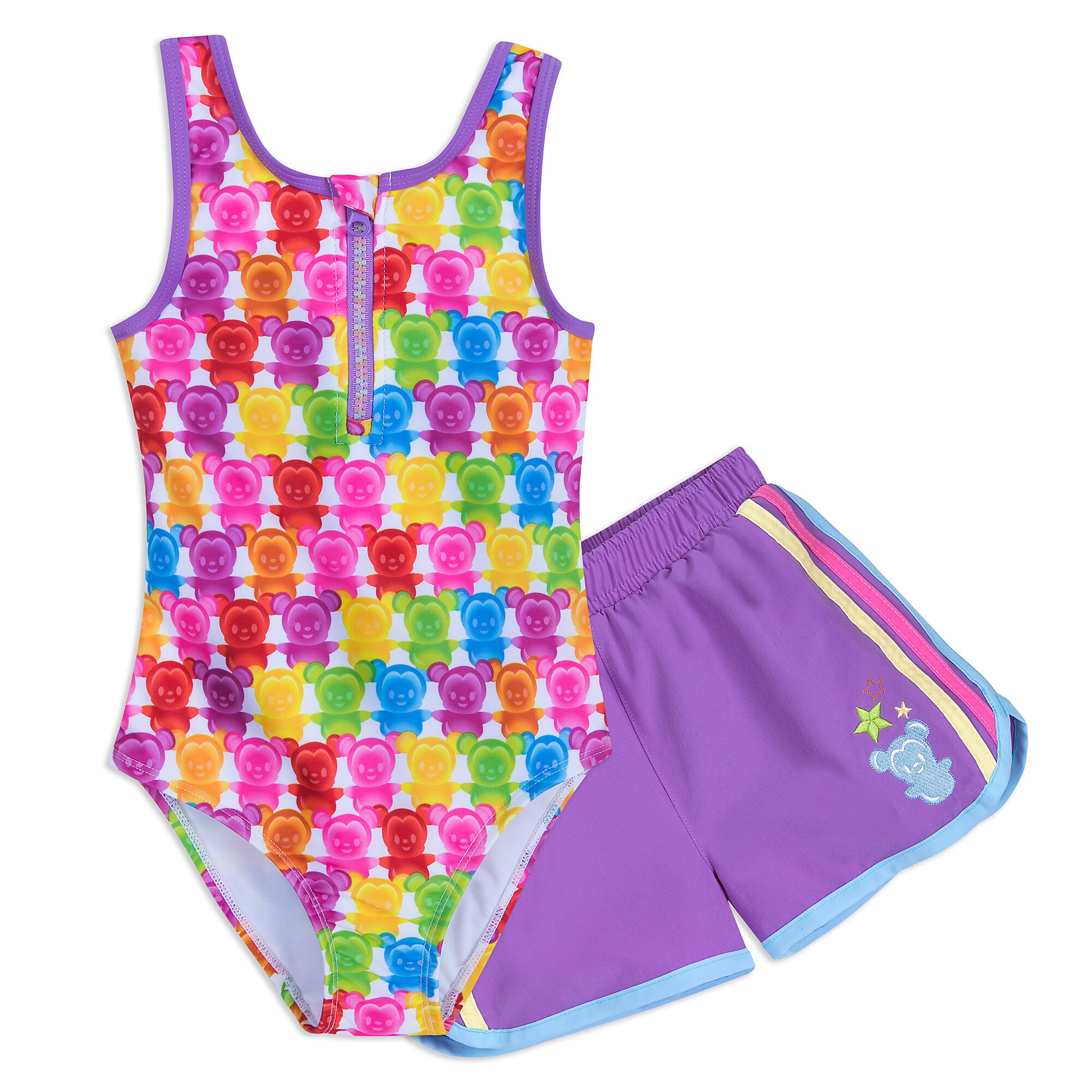 Mickey and Minnie Mouse Swimsuit and Shorts Set for Girls
