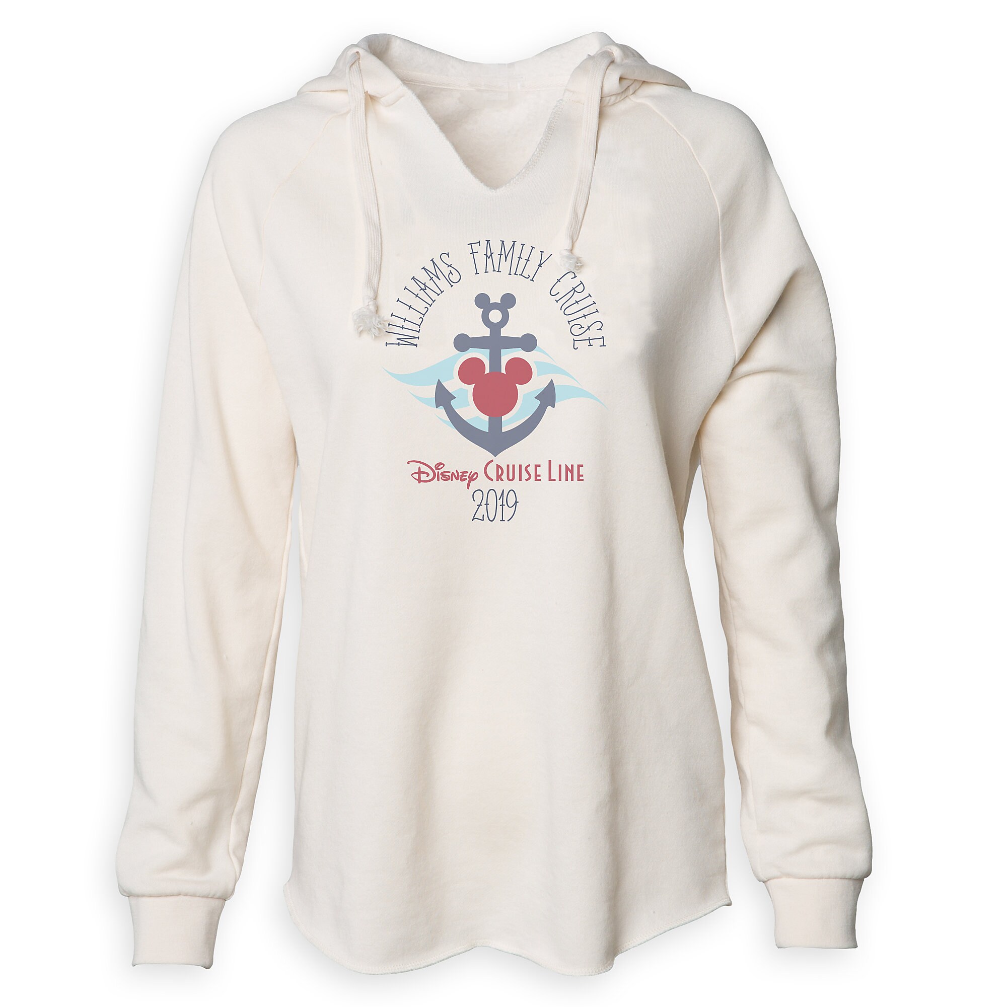 Women's Disney Cruise Line Anchor Family Cruise 2019 V-Neck Pullover Hoodie - Customized